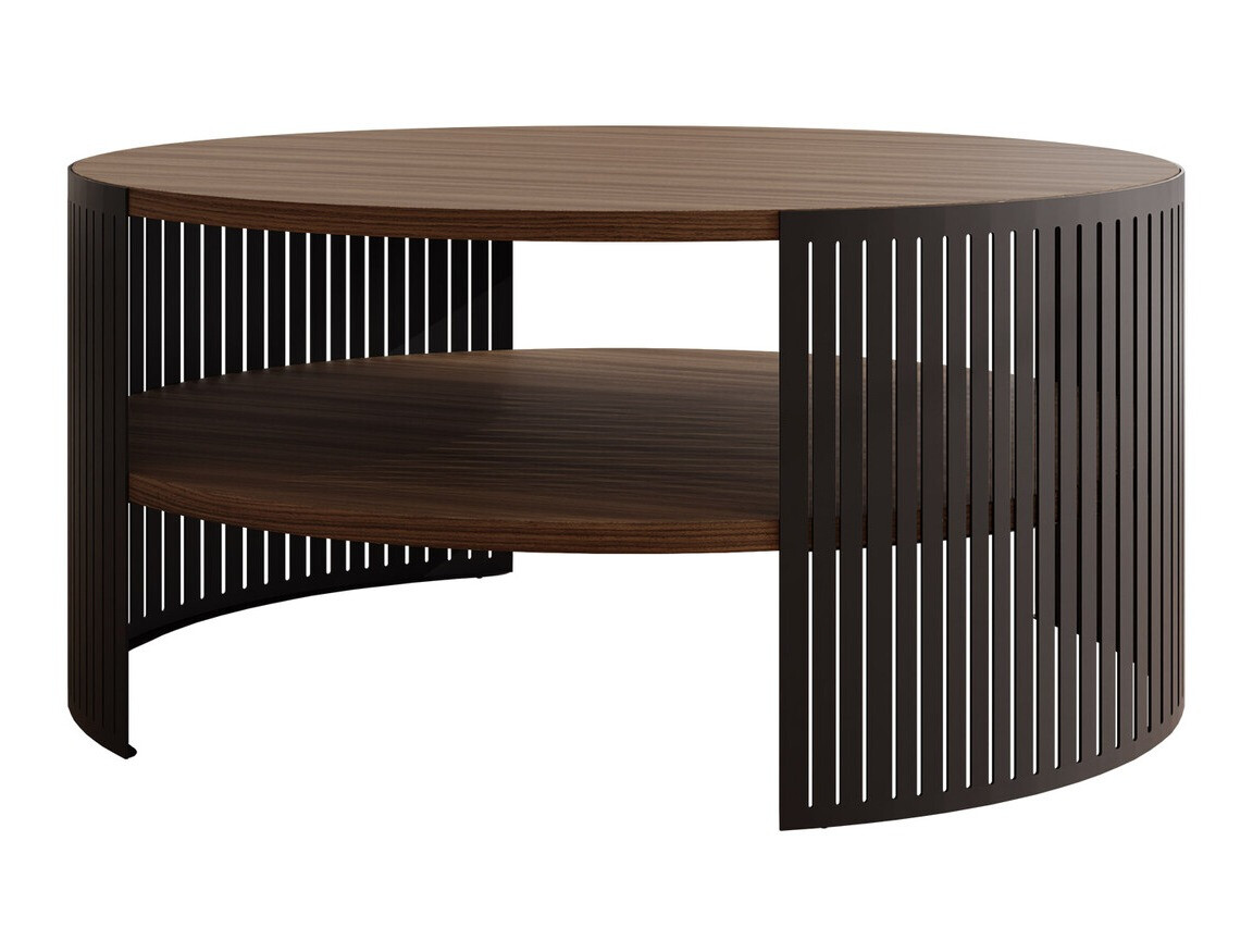 Couchtisch Civer (Schwarz + Walnussholzoptik)