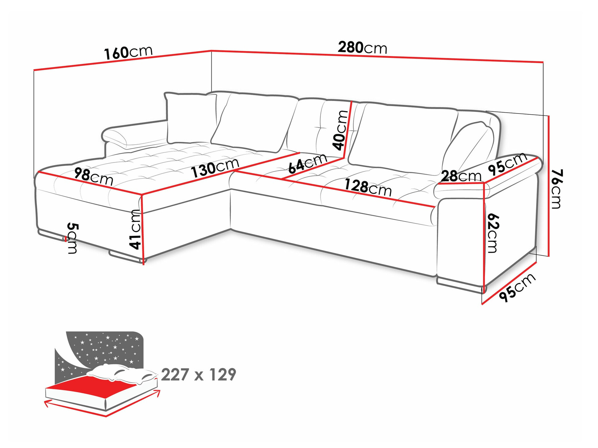 Ecksofa Comfivo 107 (Coral 65)