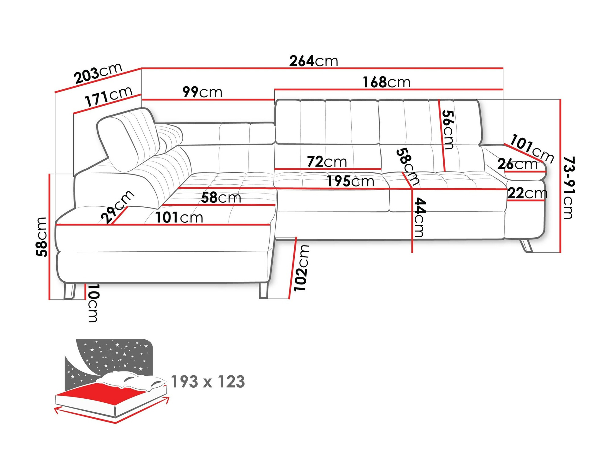 Ecksofa Comfivo Agnus (Wave 09)