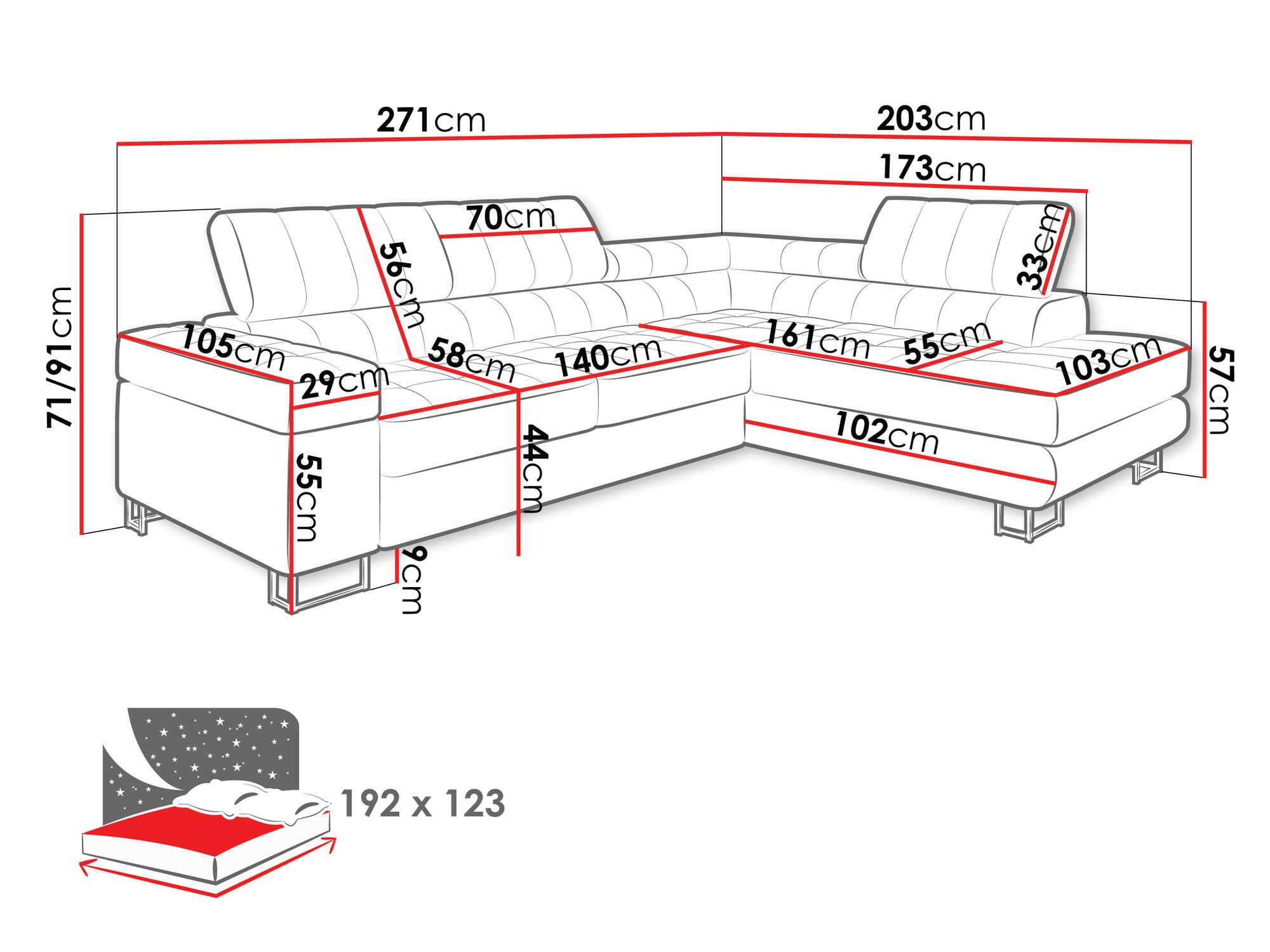 Ecksofa Comfivo Anima (Magic Velvet 2219)