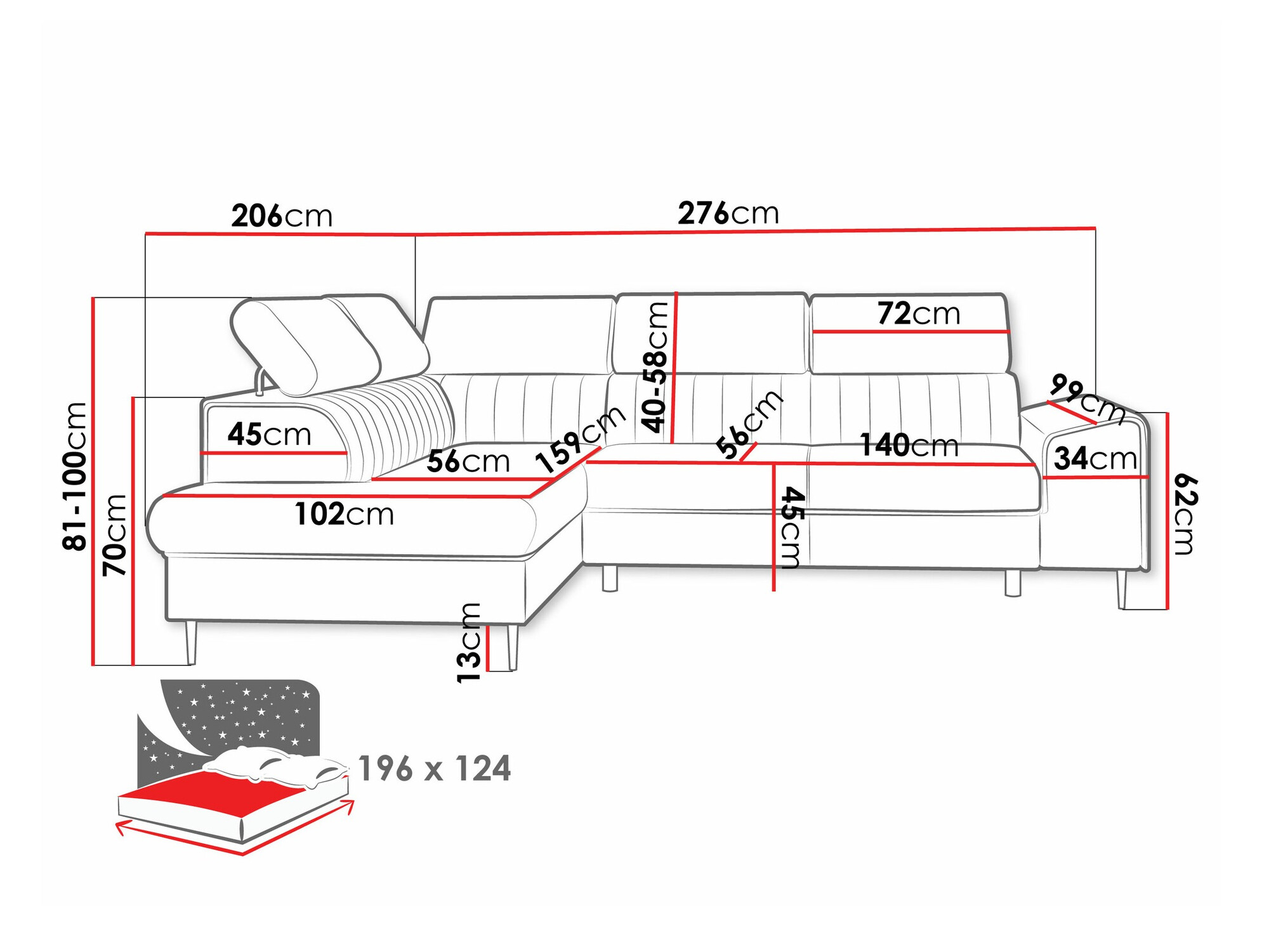 Ecksofa Comfivo Universum (Clara 215.03)