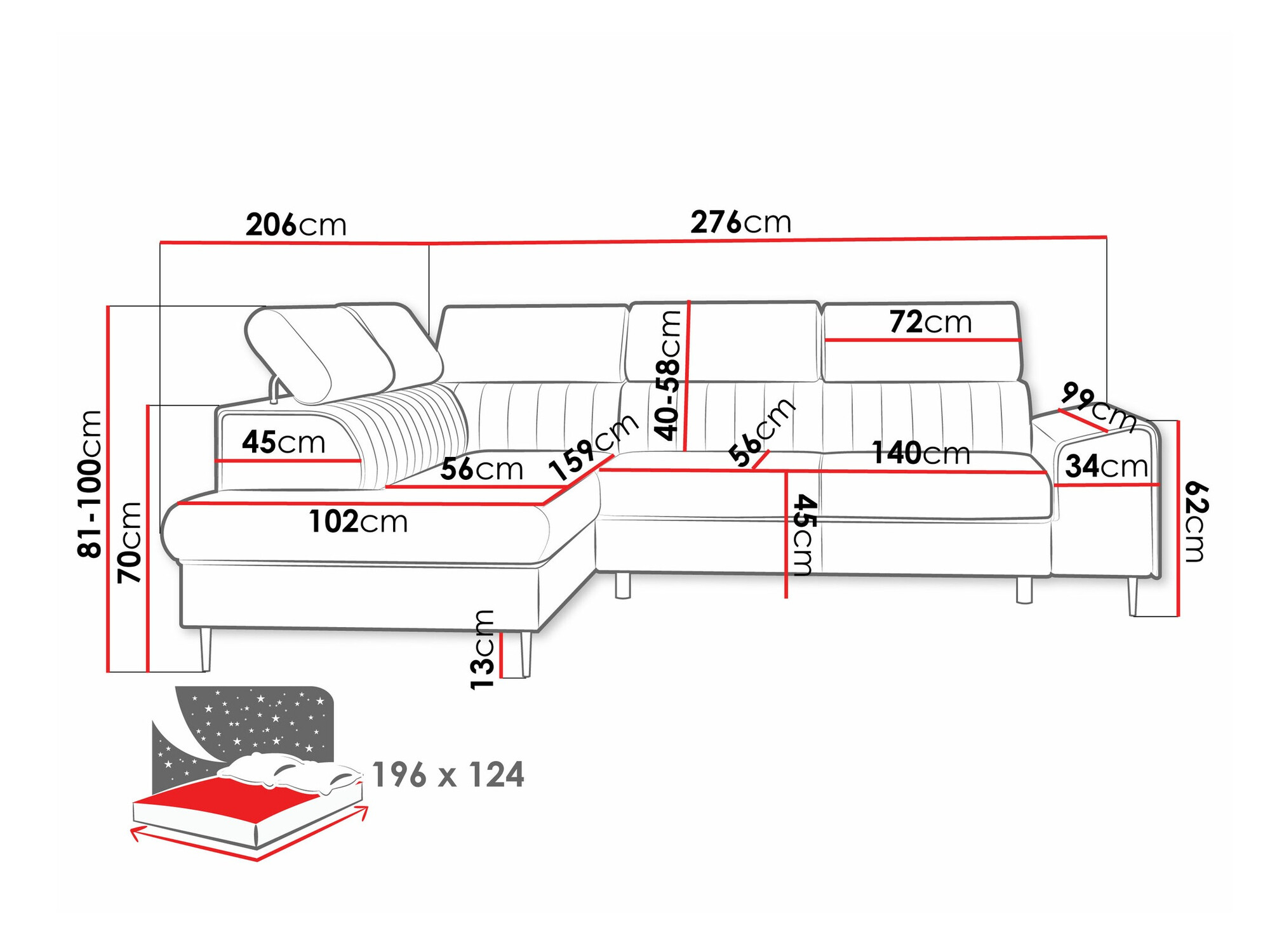 Ecksofa Comfivo Universum (Coral 45)