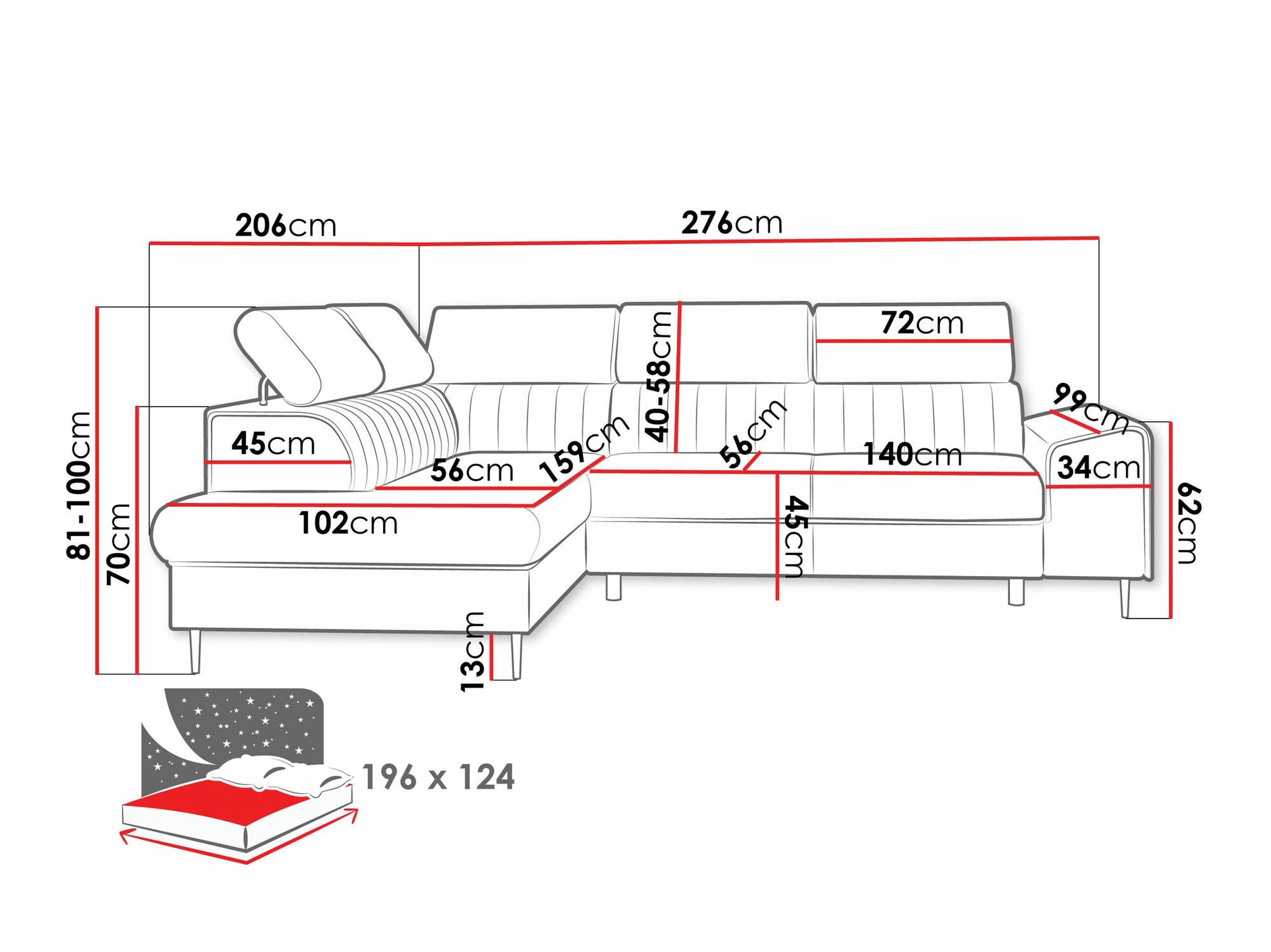 Ecksofa Comfivo Universum (Coral 65)