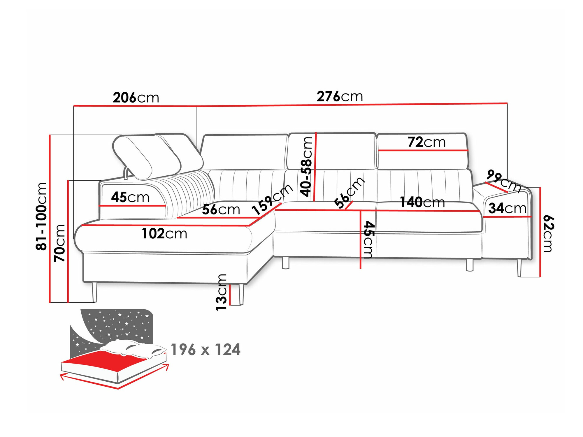 Ecksofa Comfivo Universum (Coral 65)