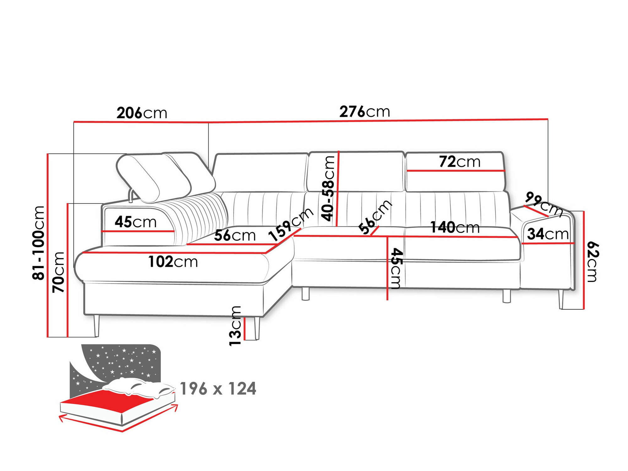 Ecksofa Comfivo Universum (Coral 75)