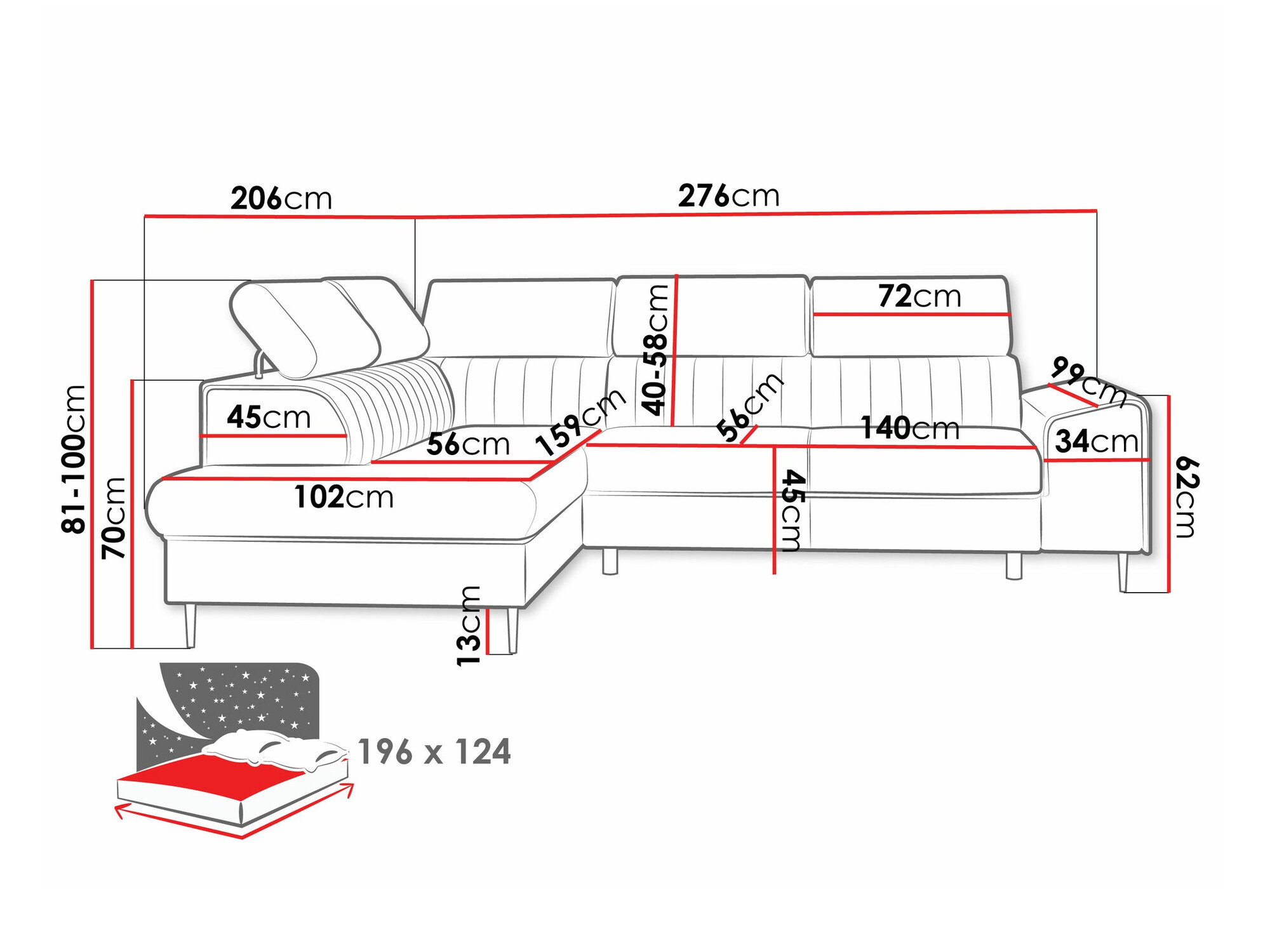 Ecksofa Comfivo Universum (Magic Velvet 2225)