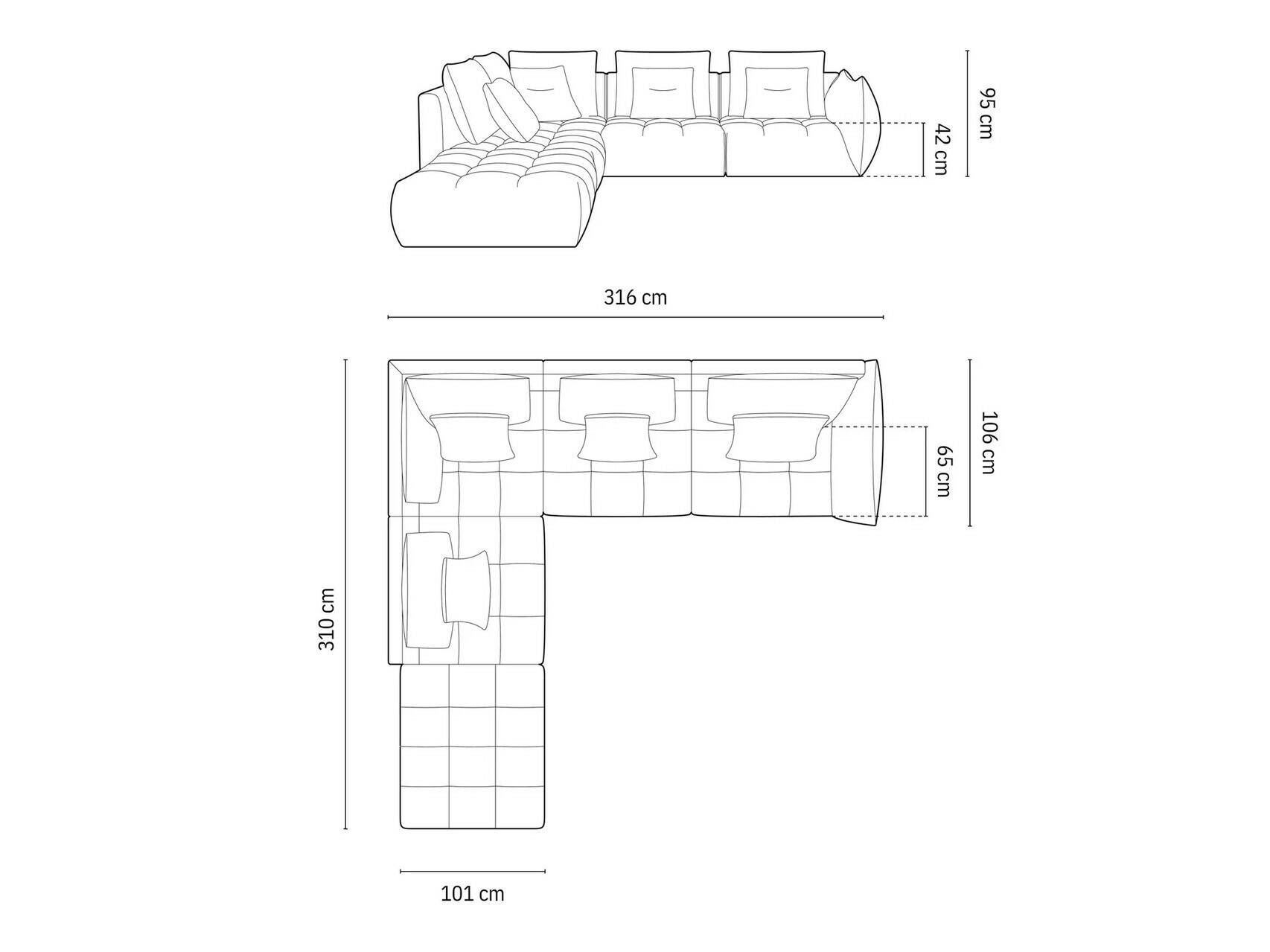 Modulares Ecksofa Benorli 104 (Casino Sand)