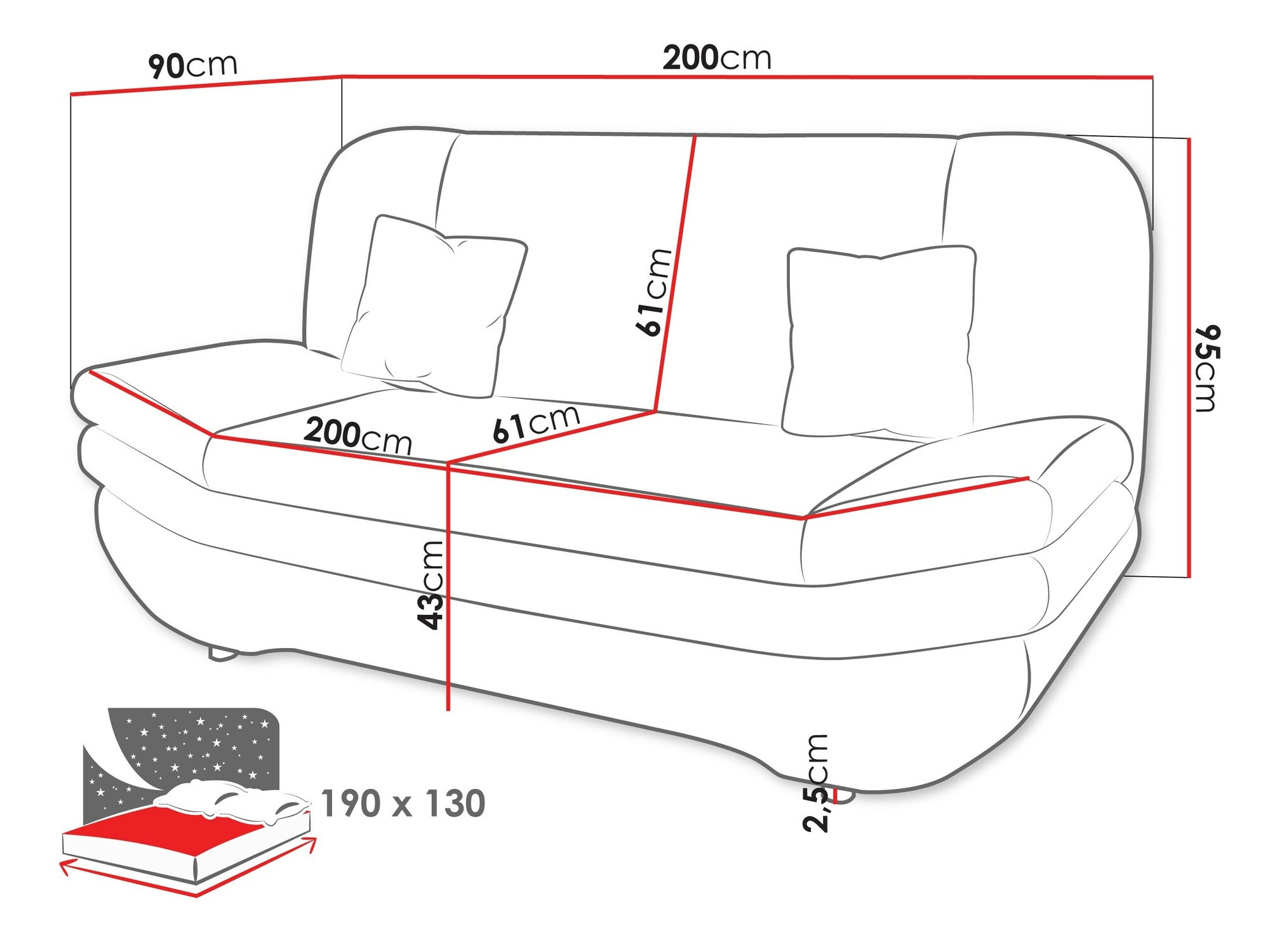 Schlafsofa Comfivo 235 (Baloo 2073)
