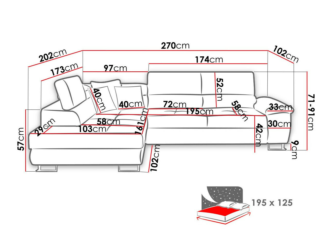 Ecksofa Comfivo Ruta II (Kronos 19)