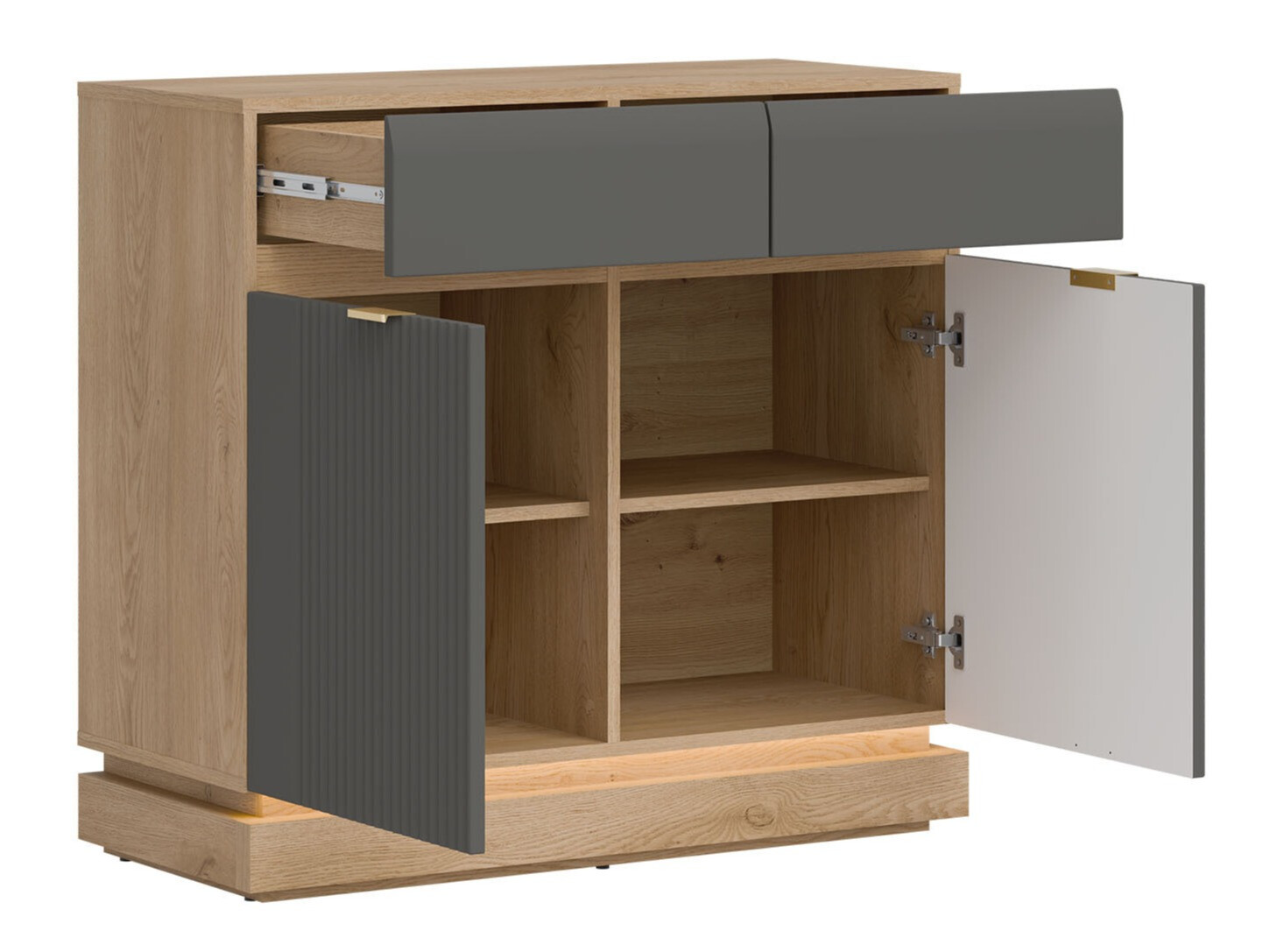 Kommode Teselbu 102 (Grau + Eiche)