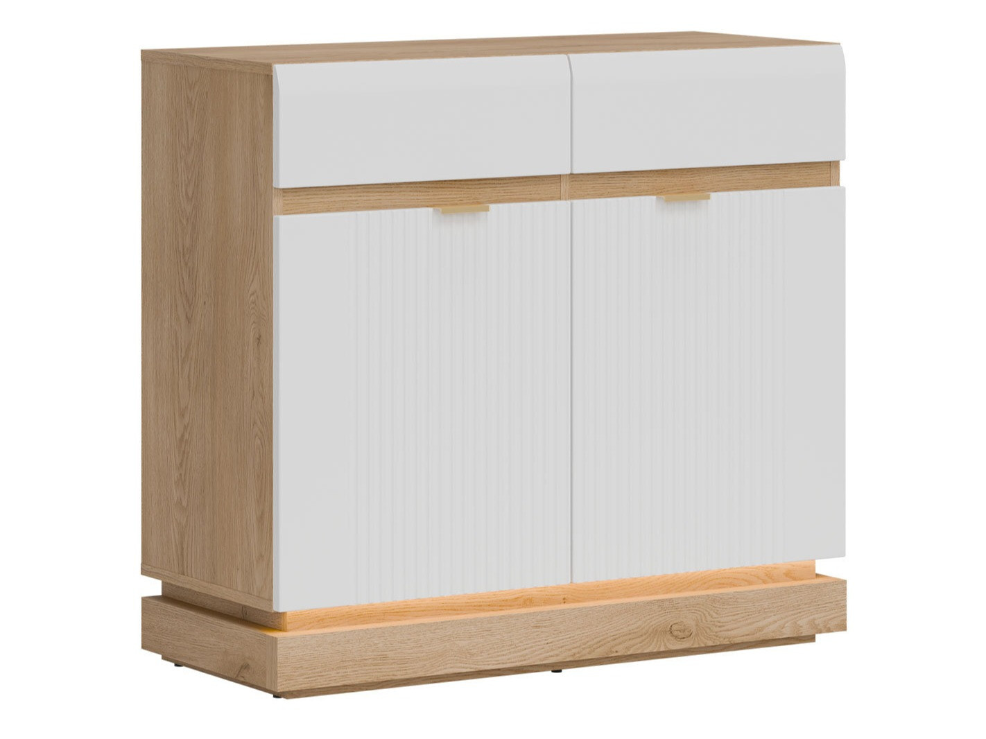 Kommode Teselbu 102 (Weiss + Eiche)