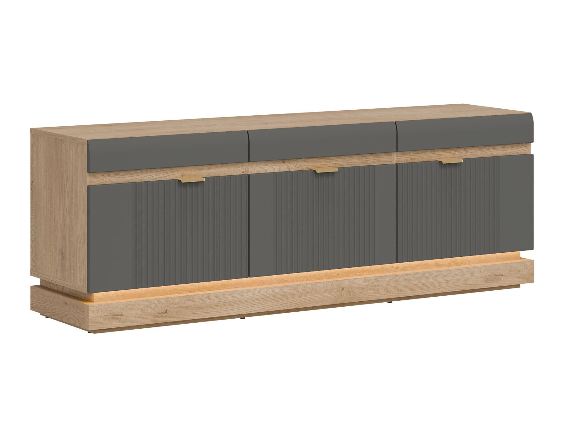 TV-Möbel Teselbu 100 (Grau + Torro-Eiche)