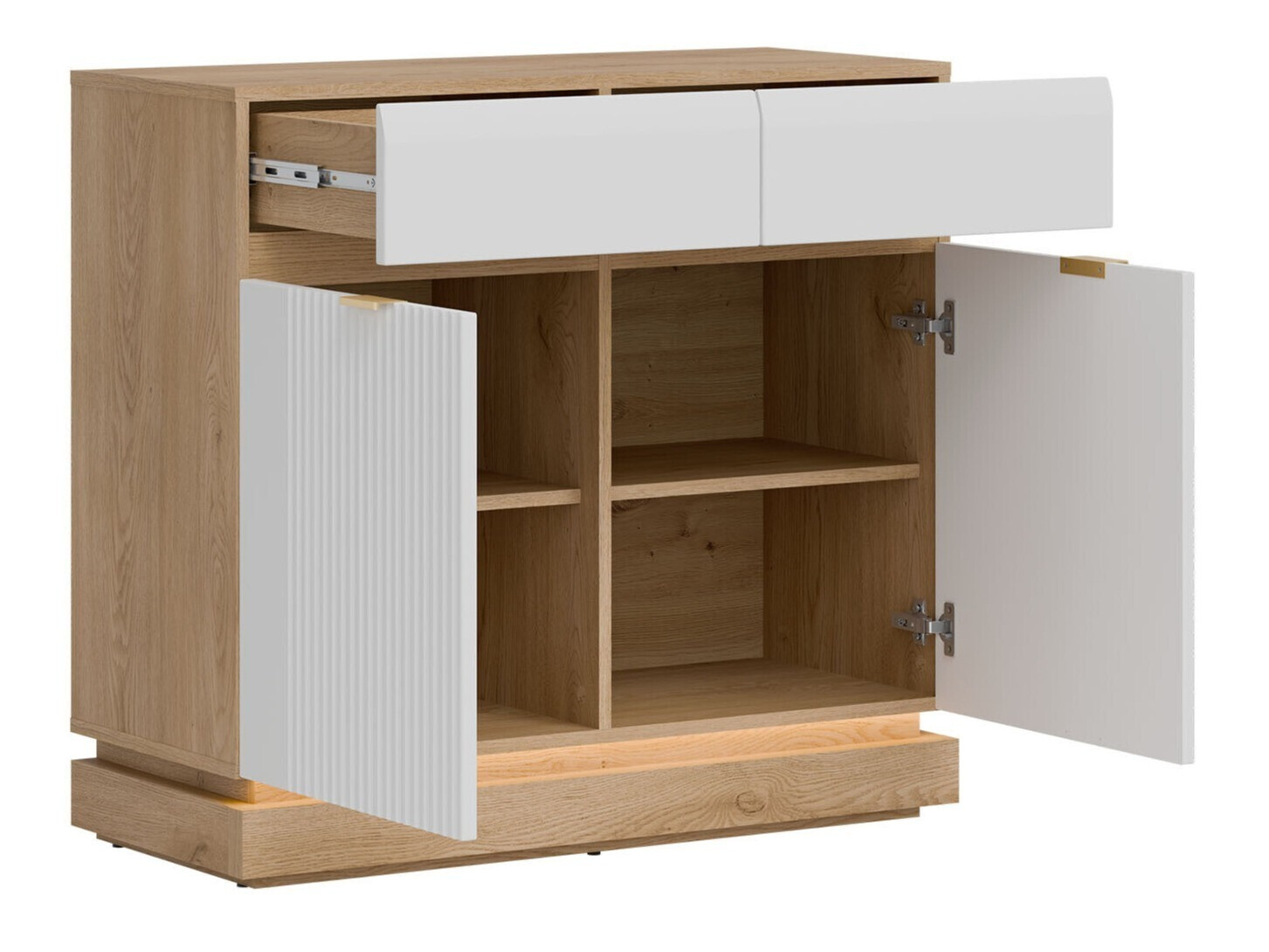 Kommode Teselbu 102 (Weiss + Eiche)