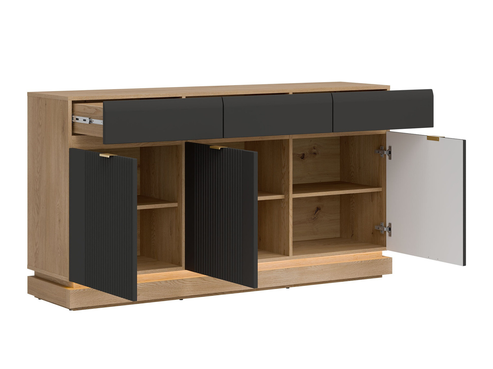 Kommode Teselbu 104 (Anthrazit + Eiche)