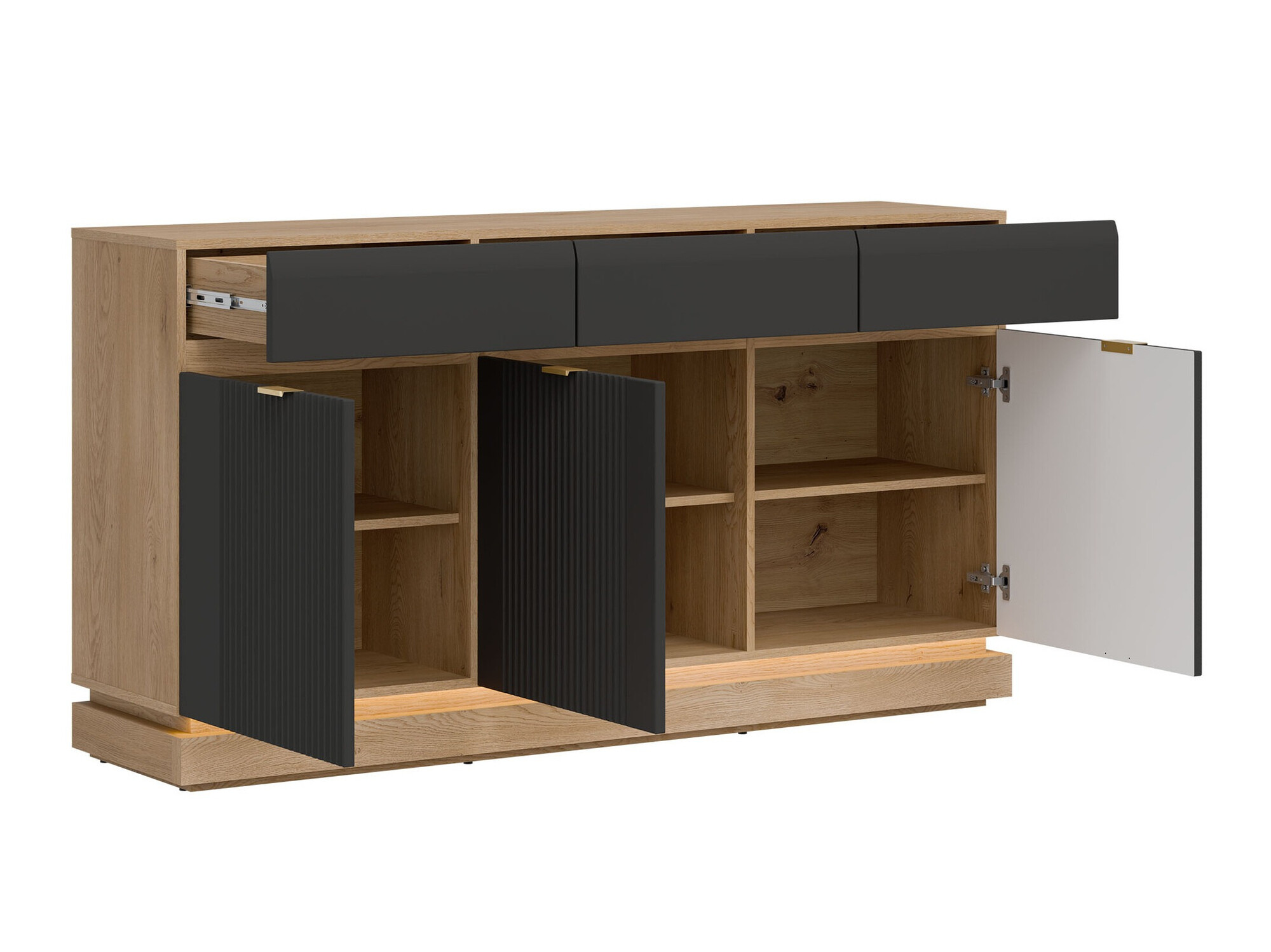 Kommode Teselbu 104 (Anthrazit + Eiche)