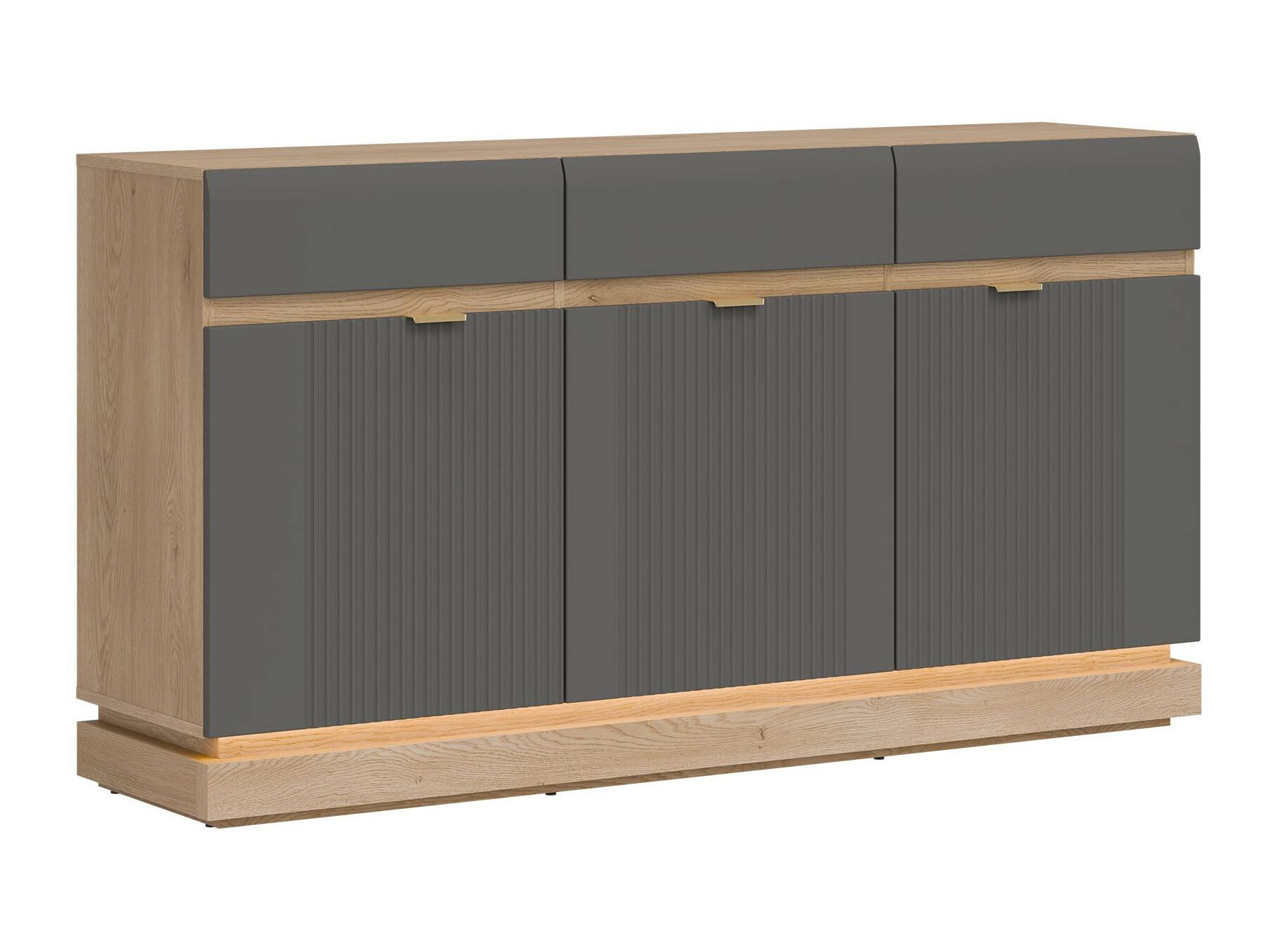 Kommode Teselbu 104 (Grau + Eiche)