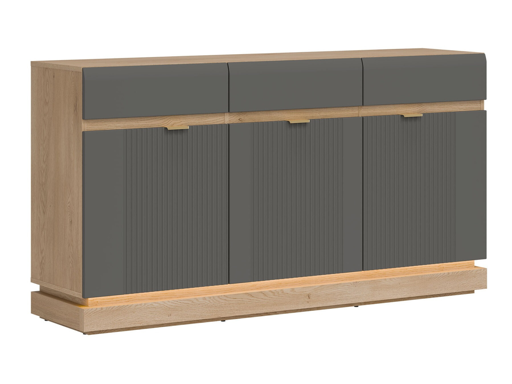 Kommode Teselbu 104 (Grau + Eiche)