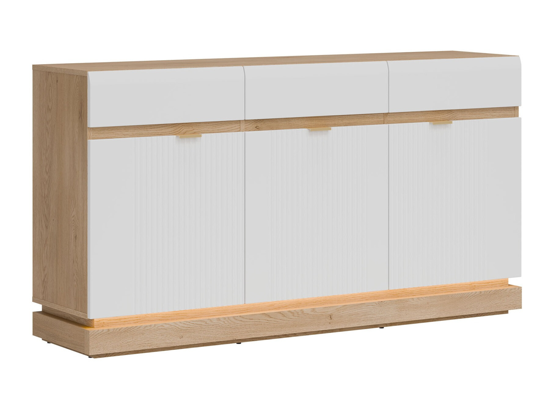 Kommode Teselbu 104 (Weiss + Eiche)