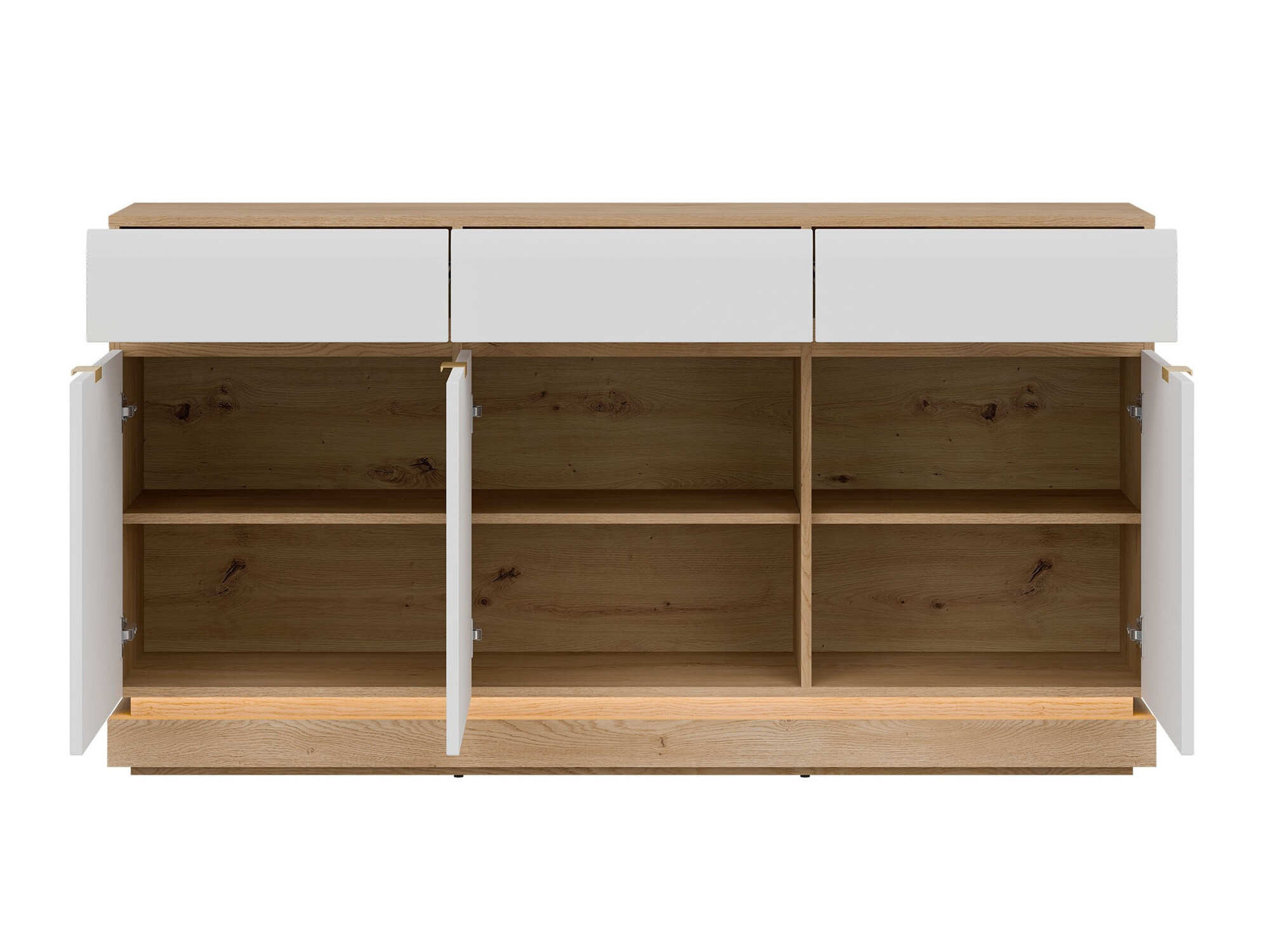 Kommode Teselbu 104 (Weiss + Eiche)