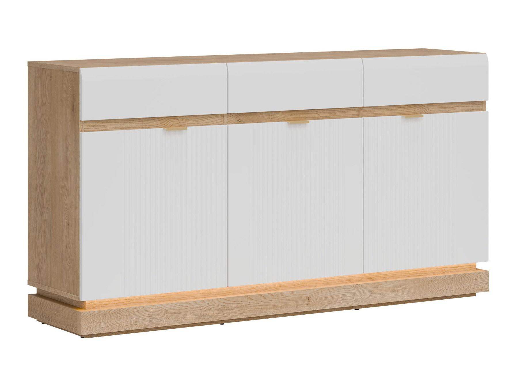 Kommode Teselbu 104 (Weiss + Eichenholzoptik)