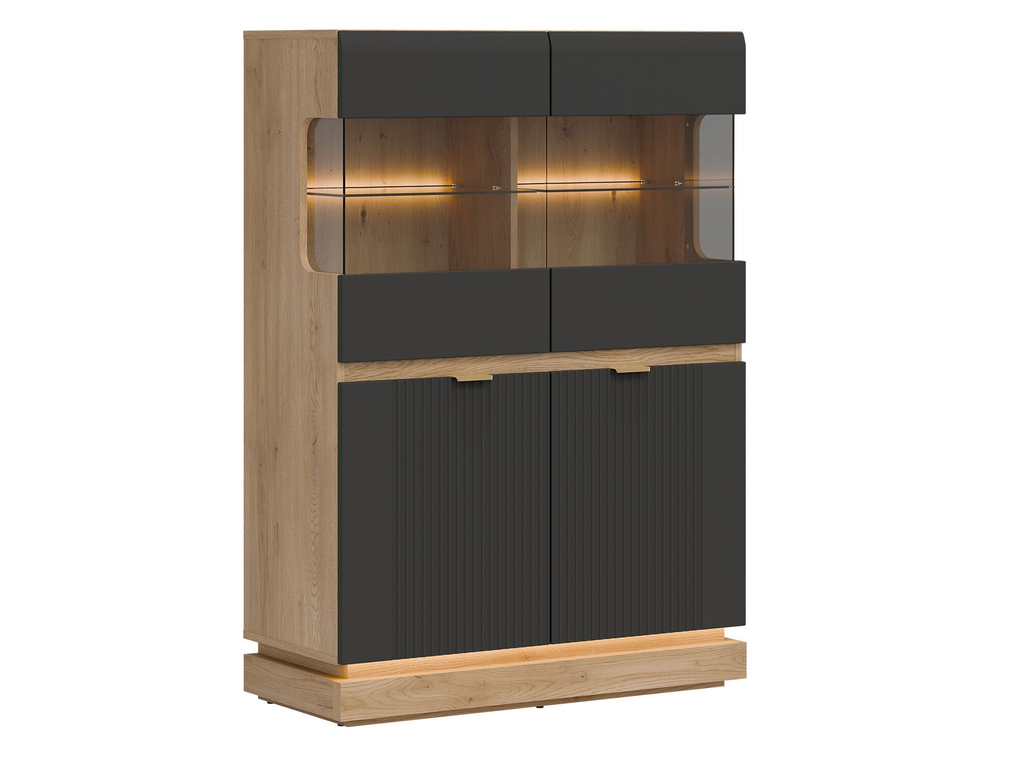 Sideboard Teselbu 105 (Anthrazit + Eiche)