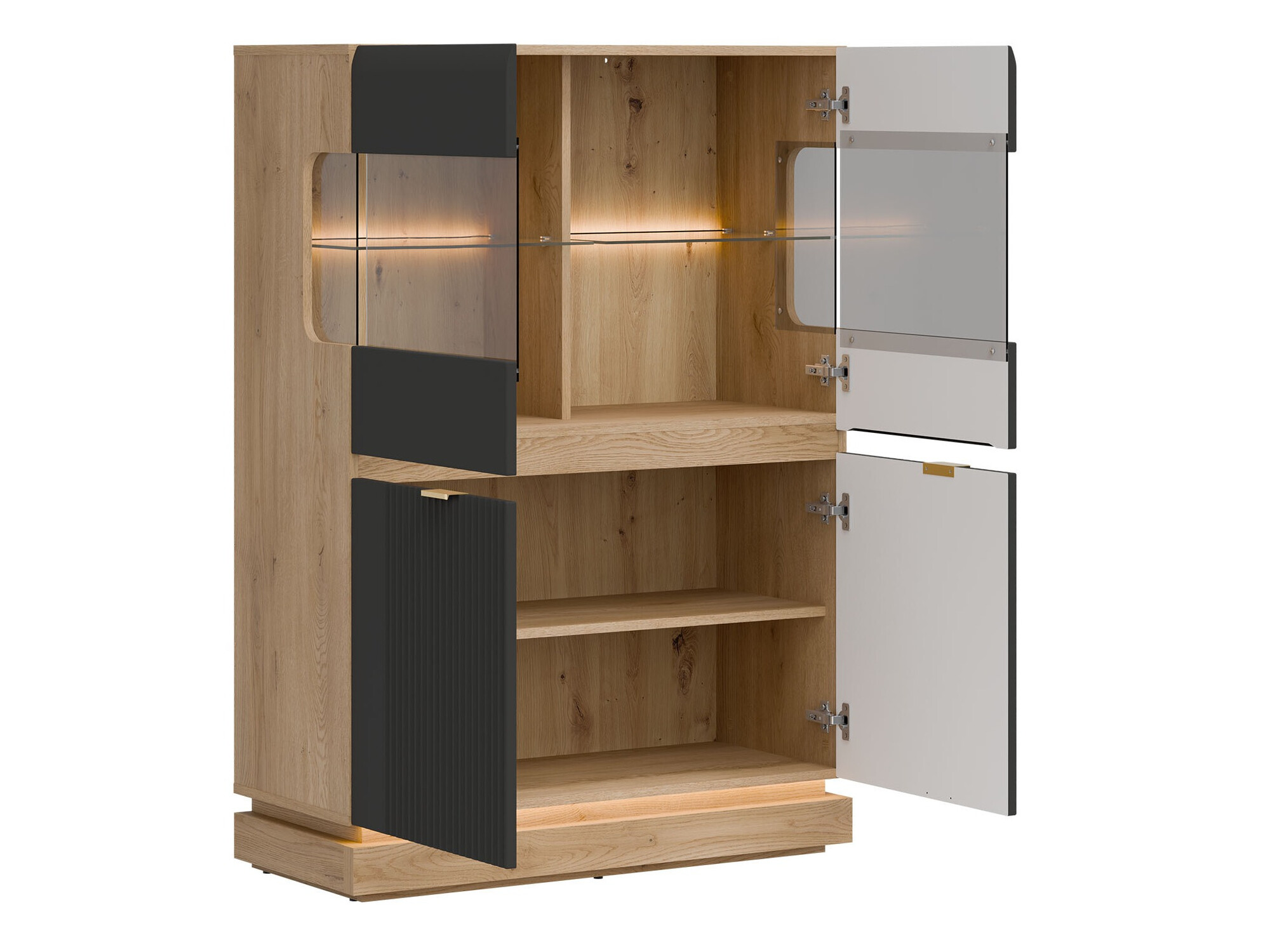 Sideboard Teselbu 105 (Anthrazit + Eiche)
