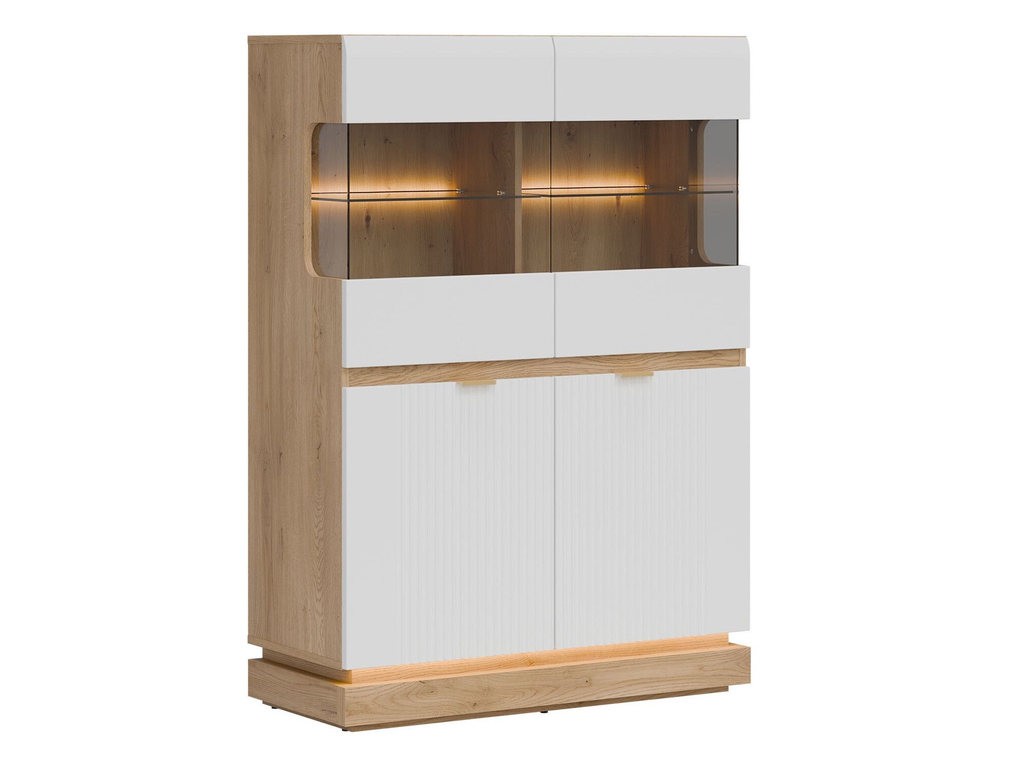Sideboard Teselbu 105 (Weiss + Eichenholzoptik)