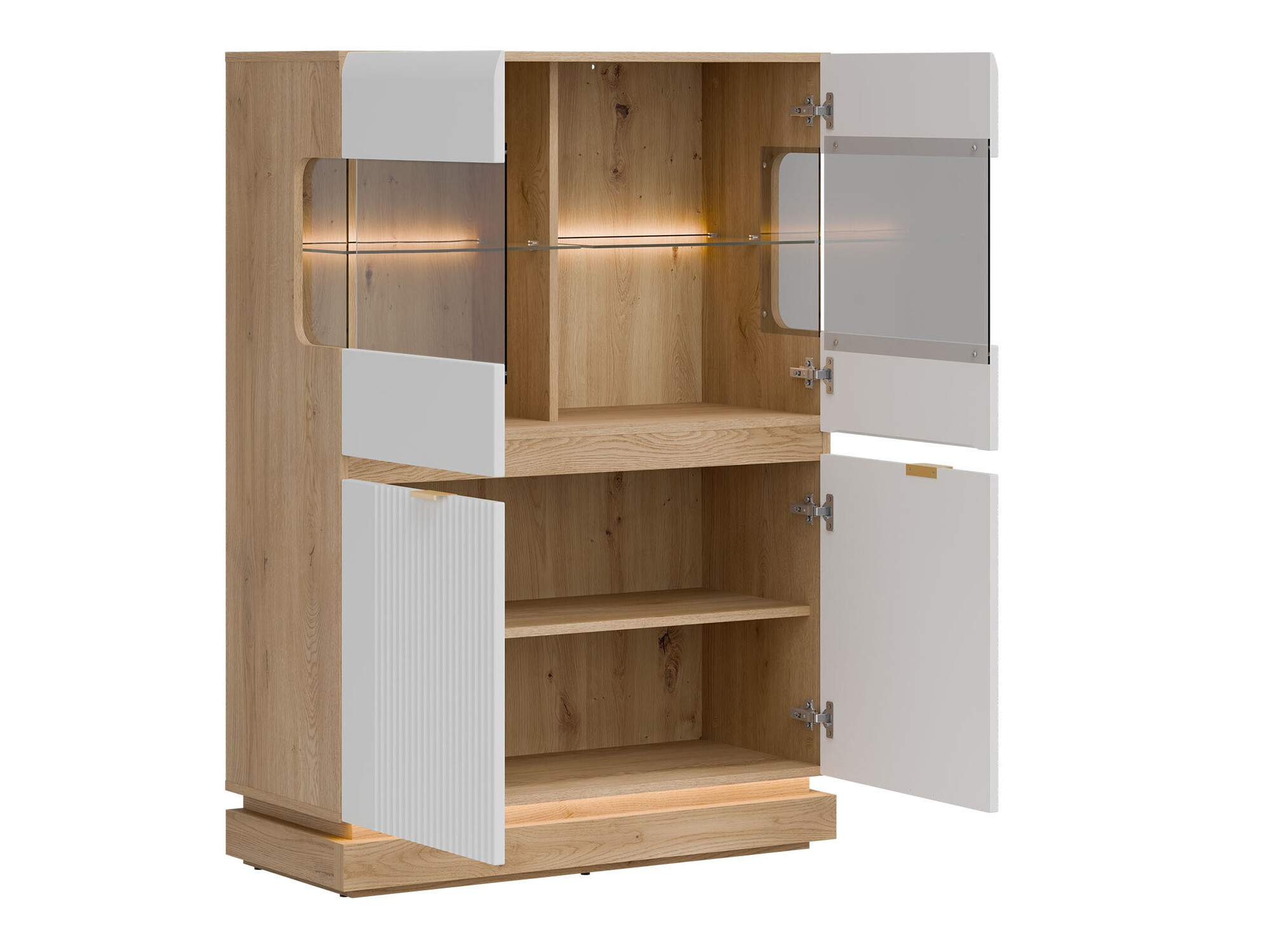 Sideboard Teselbu 105 (Weiss + Eichenholzoptik)