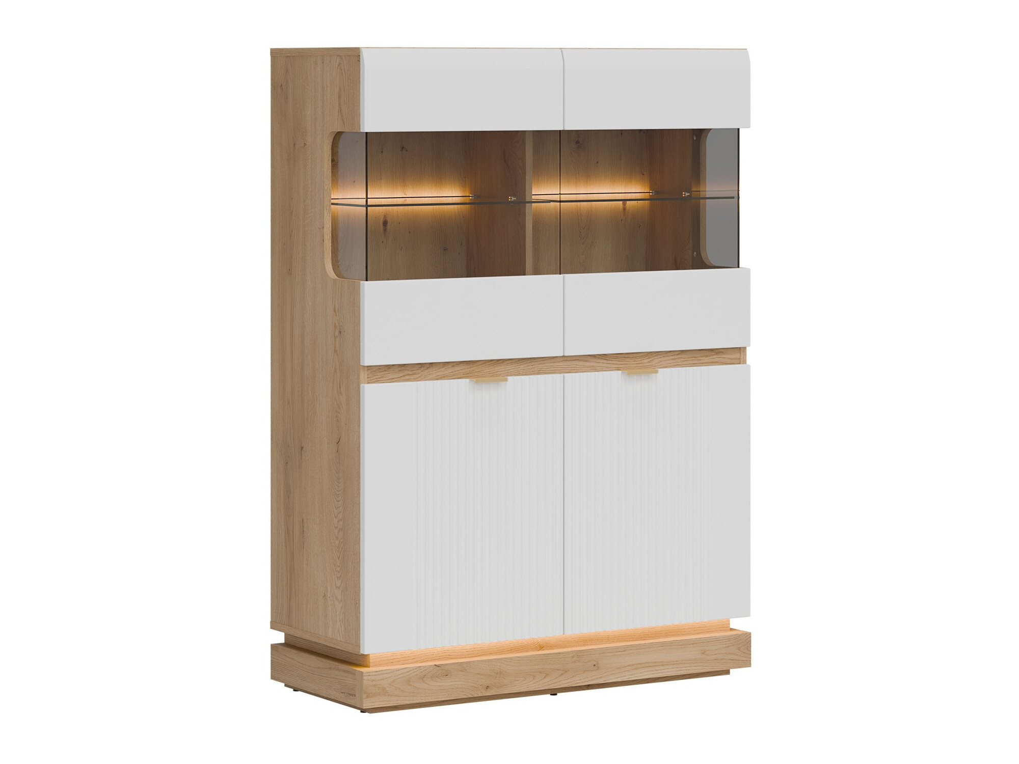 Sideboard Teselbu 105 (Weiss + Eichenholzoptik)