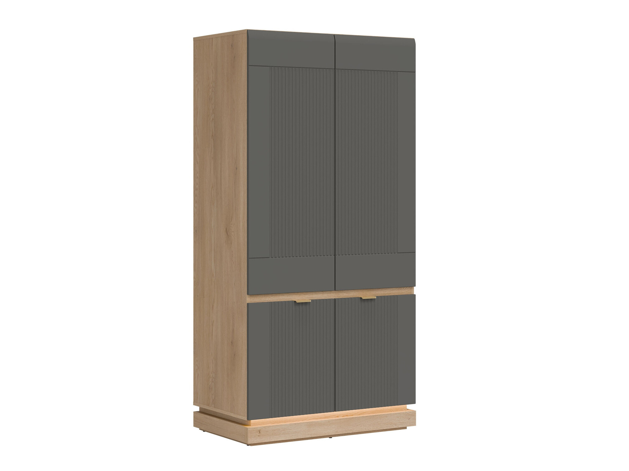 Kleiderschrank Teselbu 113 (Grau + Eiche)