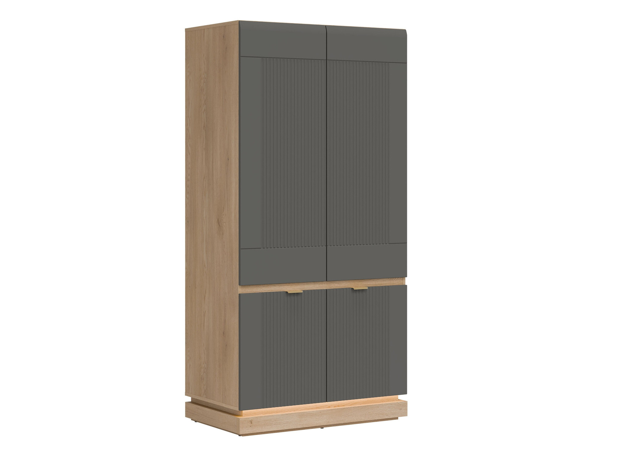 Kleiderschrank Teselbu 113 (Grau + Eiche)