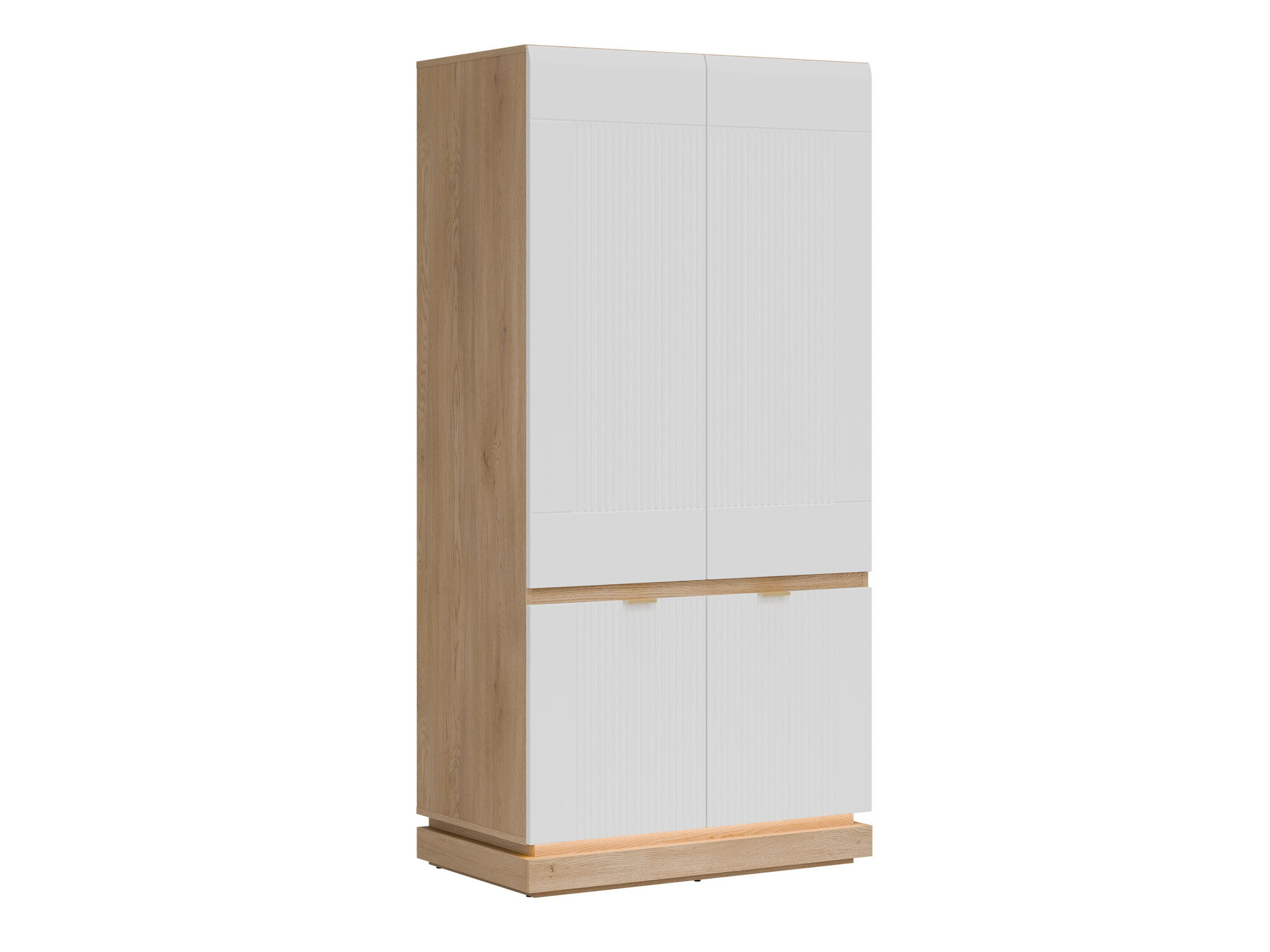 Kleiderschrank Teselbu 113 (Weiss + Eiche)