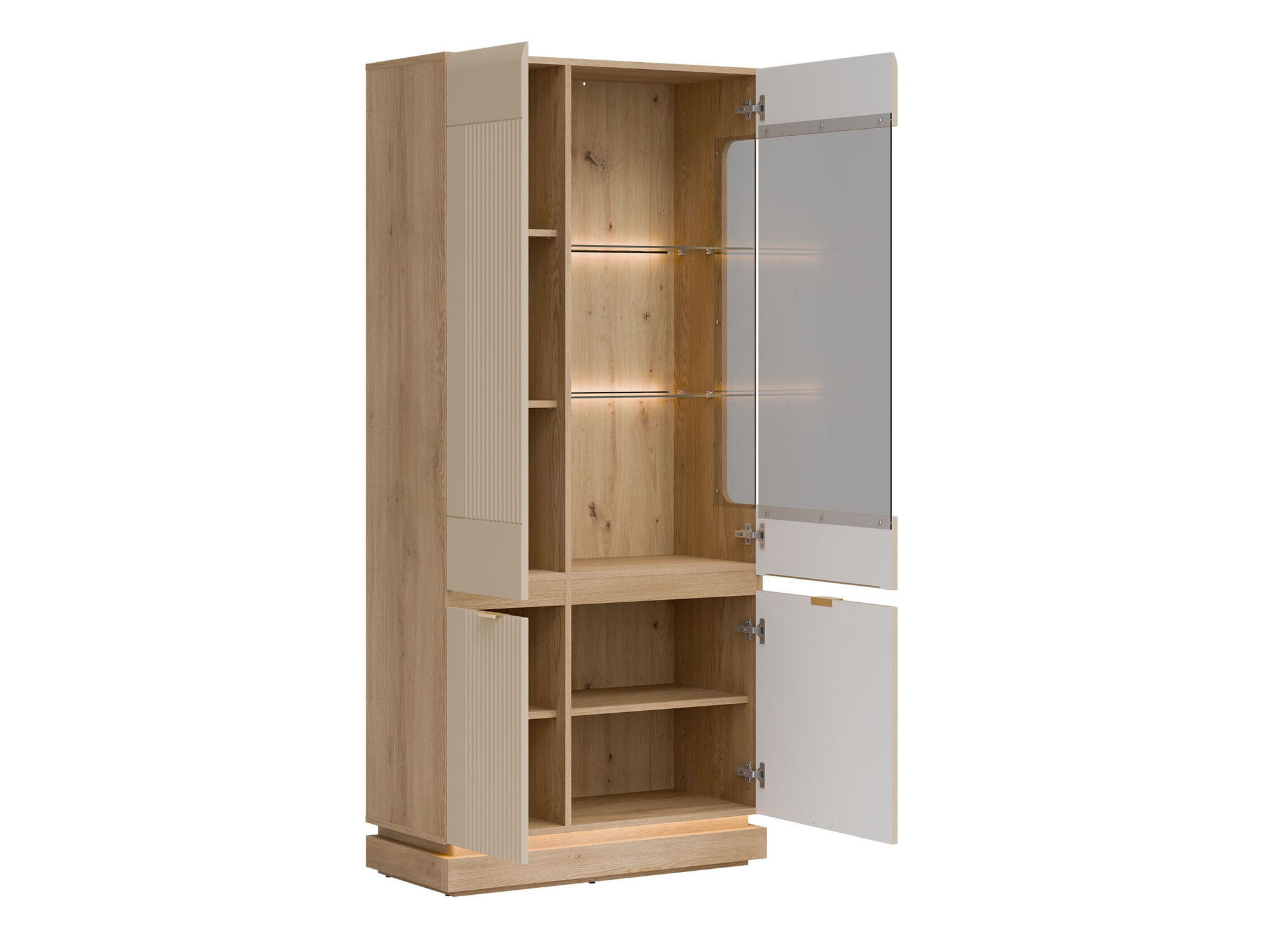 Wohnzimmer-Set Teselbu 116 (Kaschmir + Eiche)