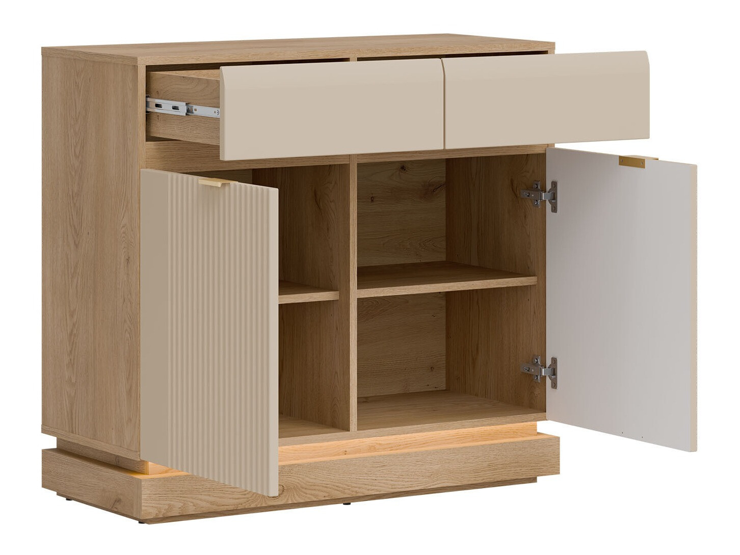 Wohnzimmer-Set Teselbu 116 (Kaschmir + Eiche)