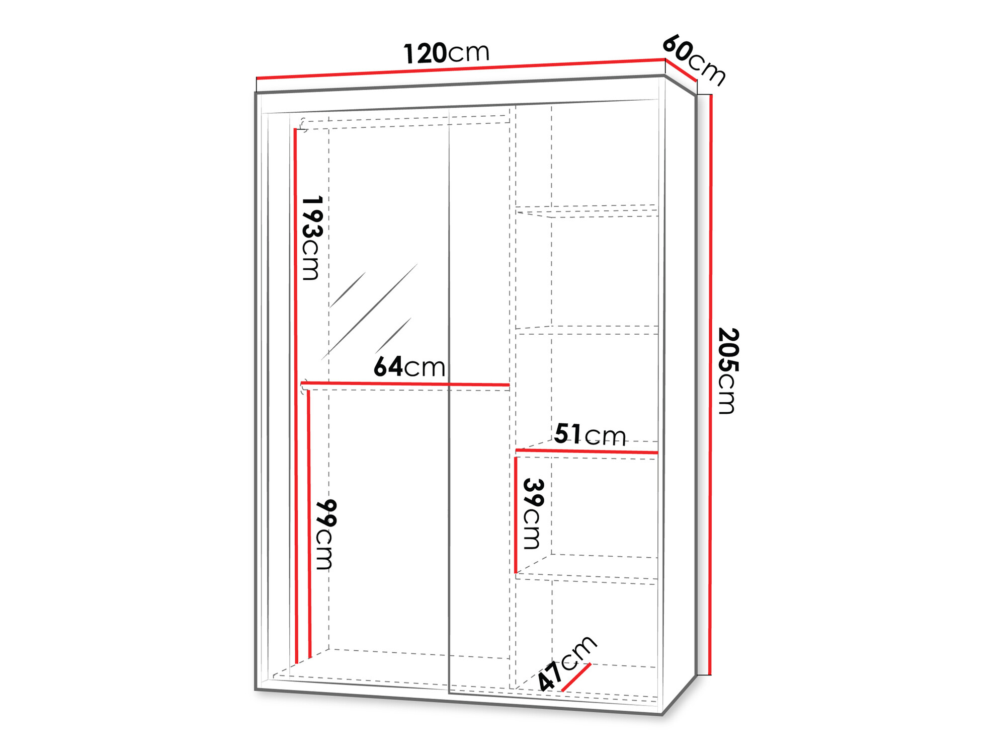 Kleiderschrank Apopka 102 (Weiss)
