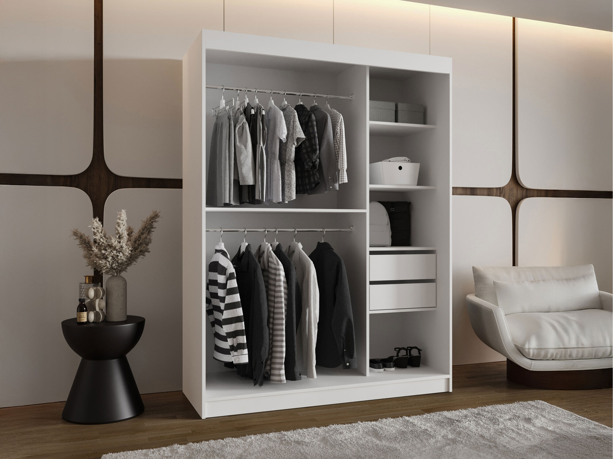 Kleiderschrank Hartford 503 (Schwarz)