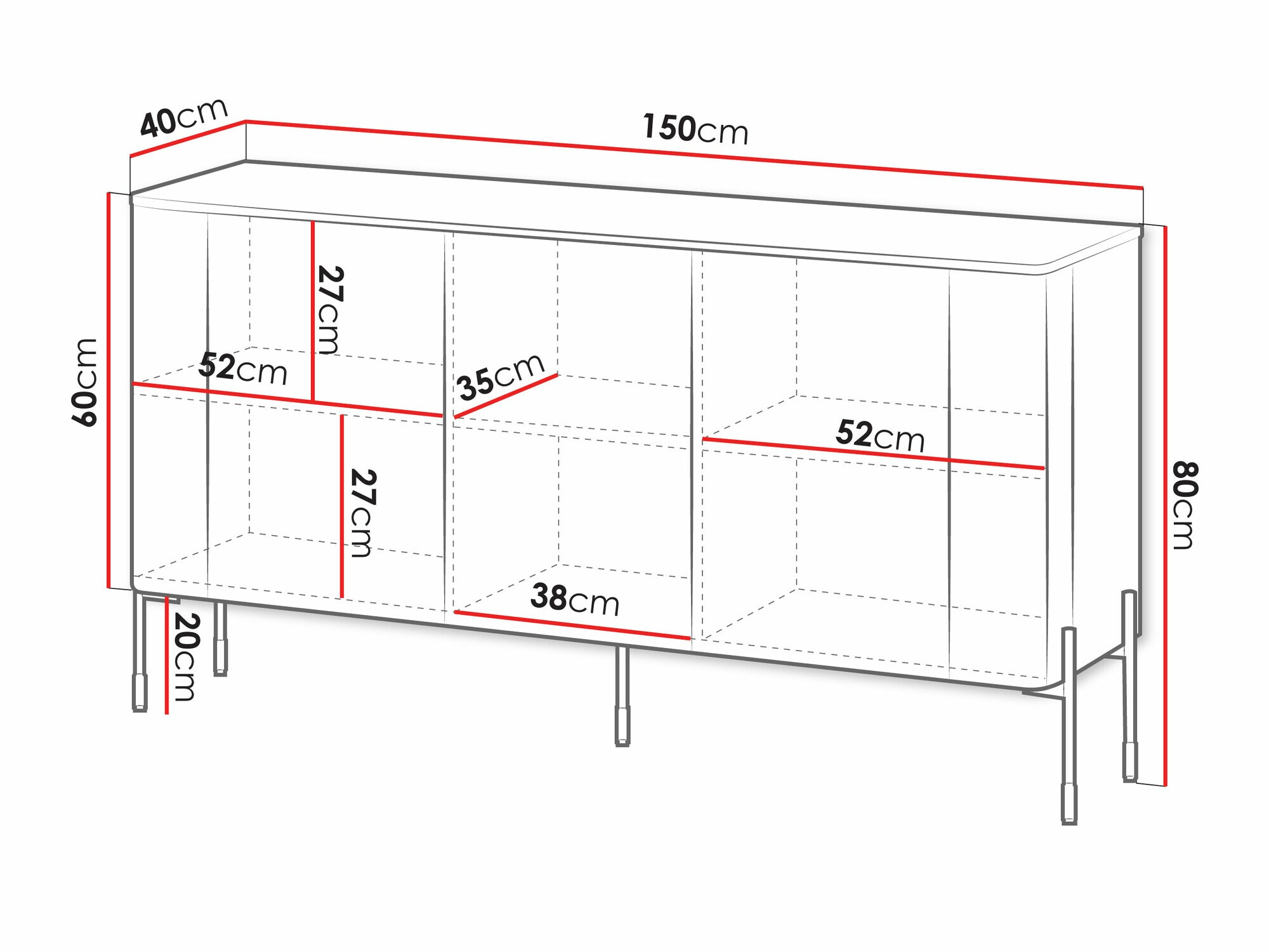 Sideboard Nobilitas (Schwarz)