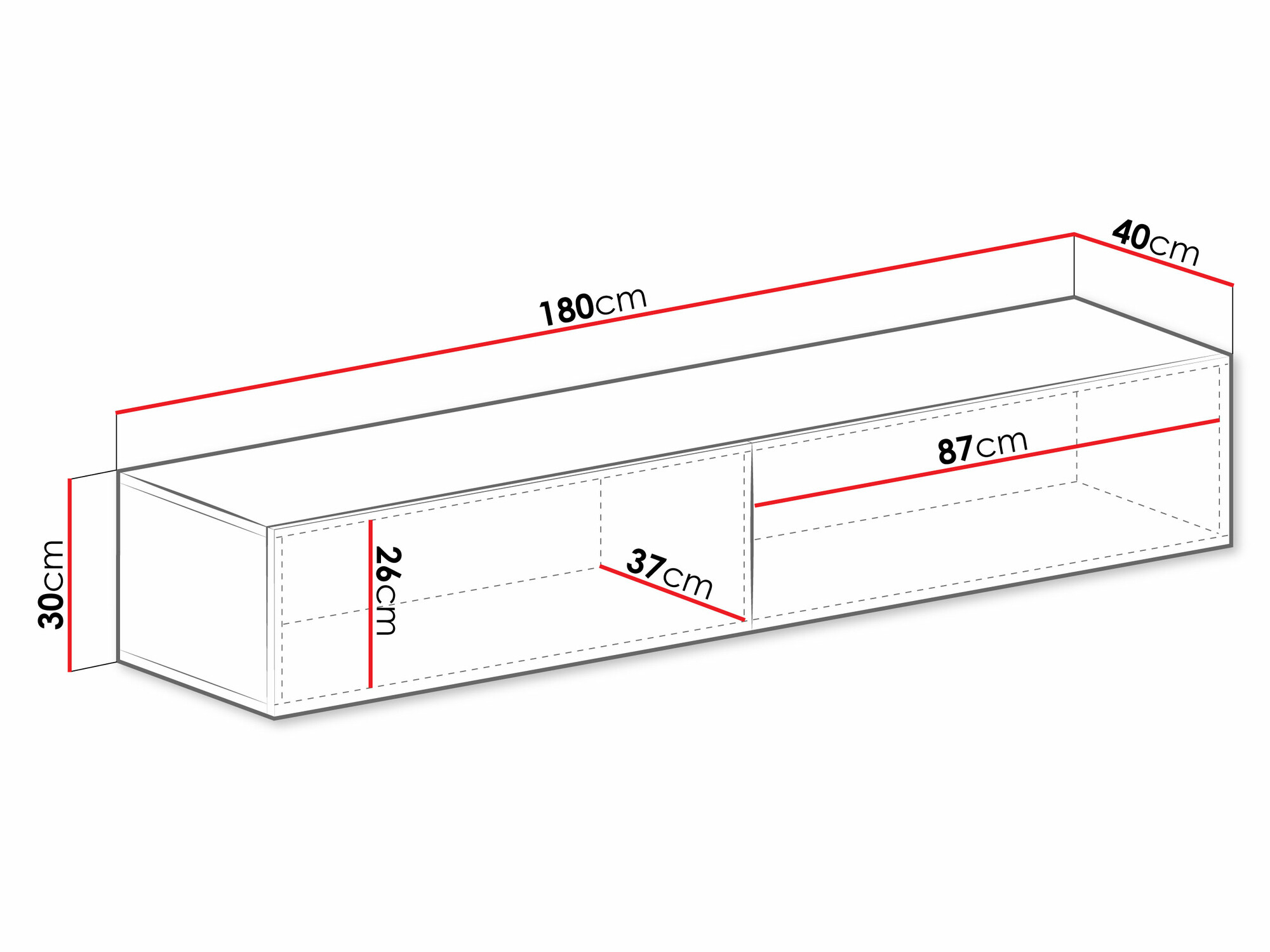 TV-Möbel Vilrin I (Weiss + Weiss glänzend)