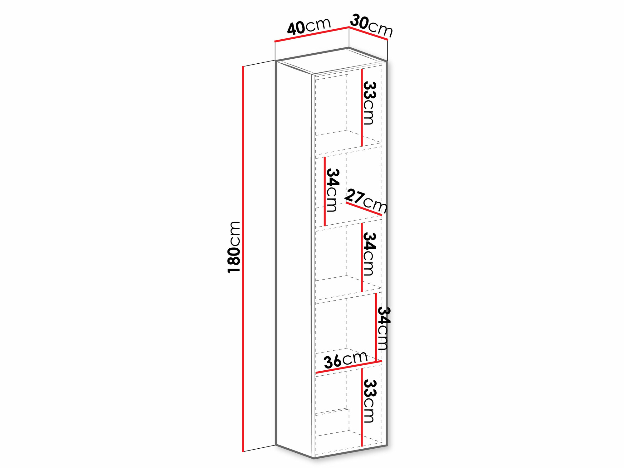Wandregal Vilrin II (Weiss + Weiss glänzend)