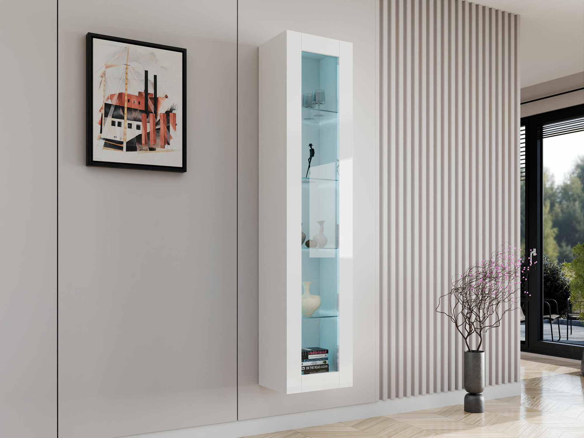 Wandregal Vilrin IV (Weiss + Weiss glänzend)