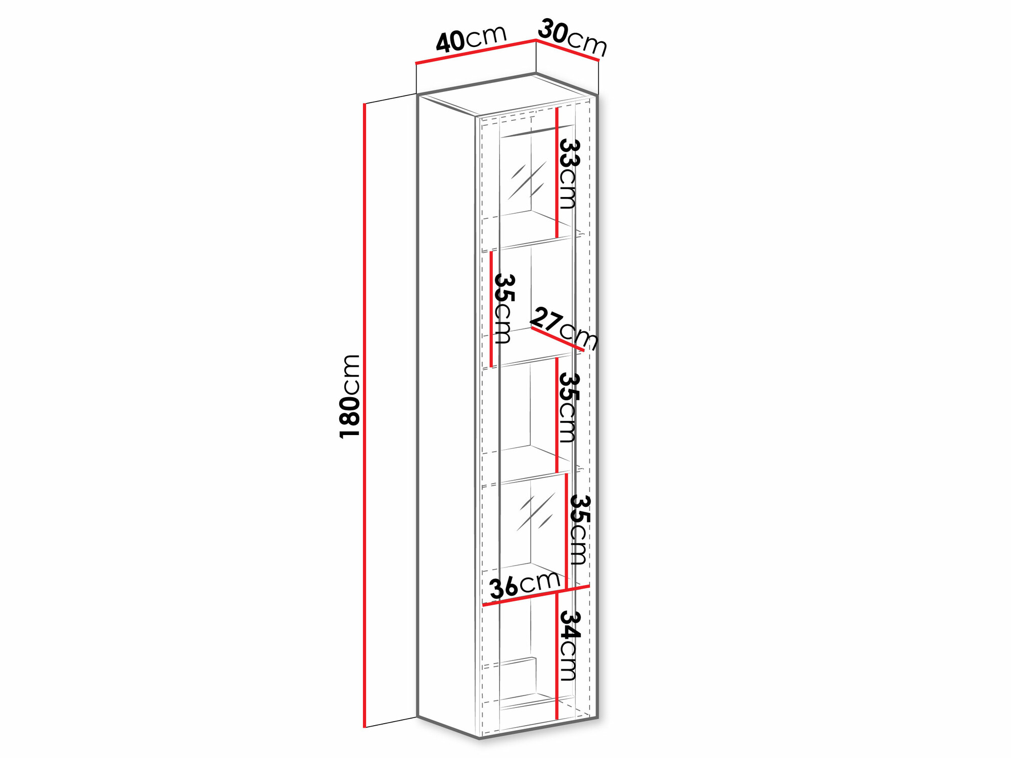 Wandregal Vilrin IV (Weiss + Weiss glänzend)