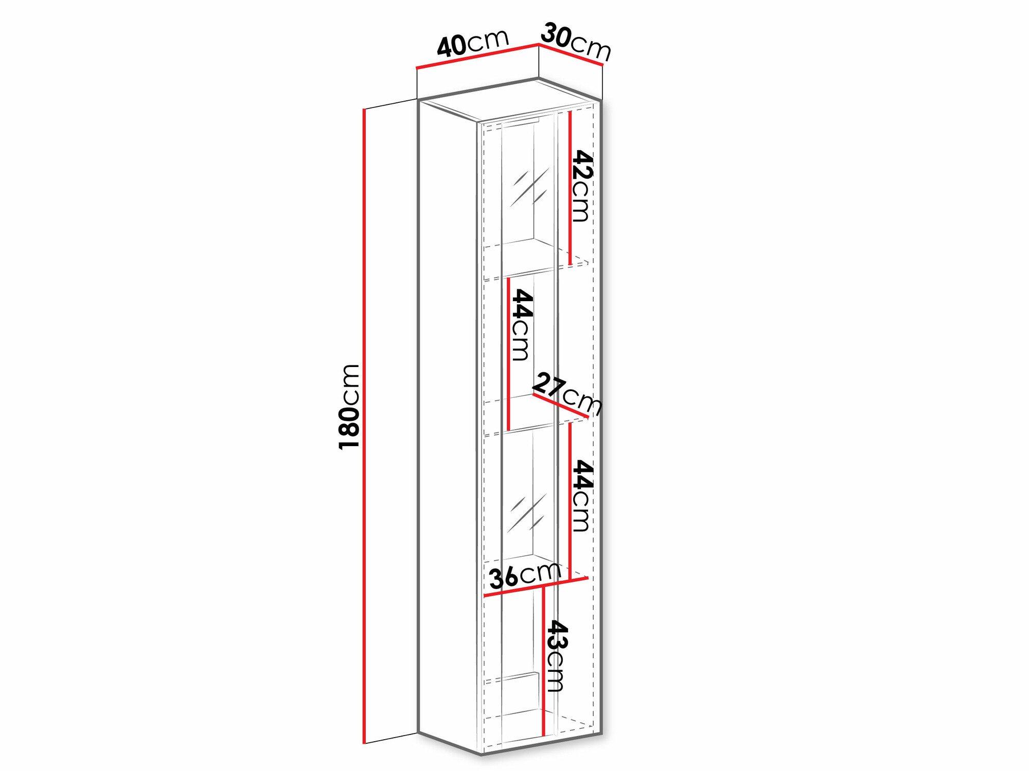Wandregal Vilrin V (Weiss + Weiss glänzend)
