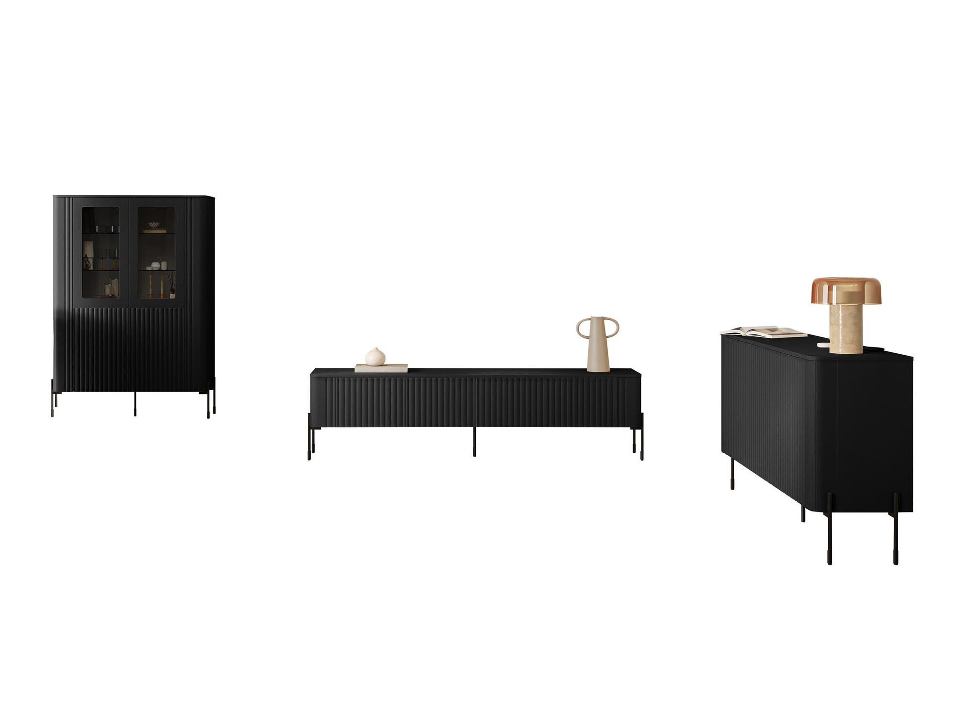 Wohnzimmer-Set Nobilitas (Schwarz)