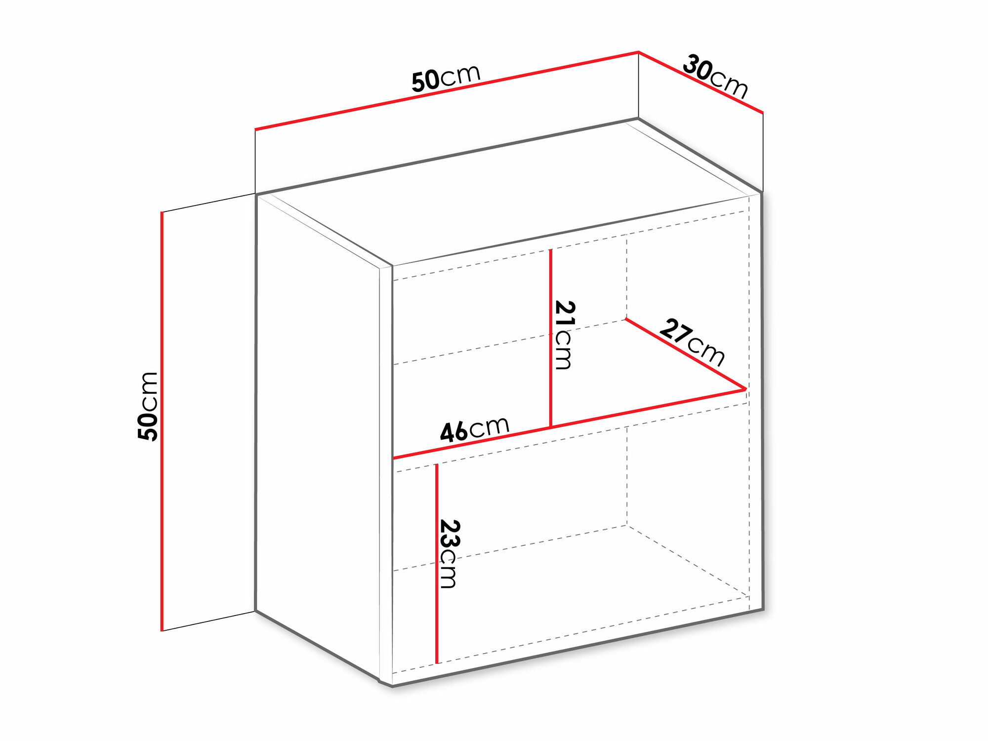 Hängeschrank Vilrin I (Weiss + Weiss glänzend)