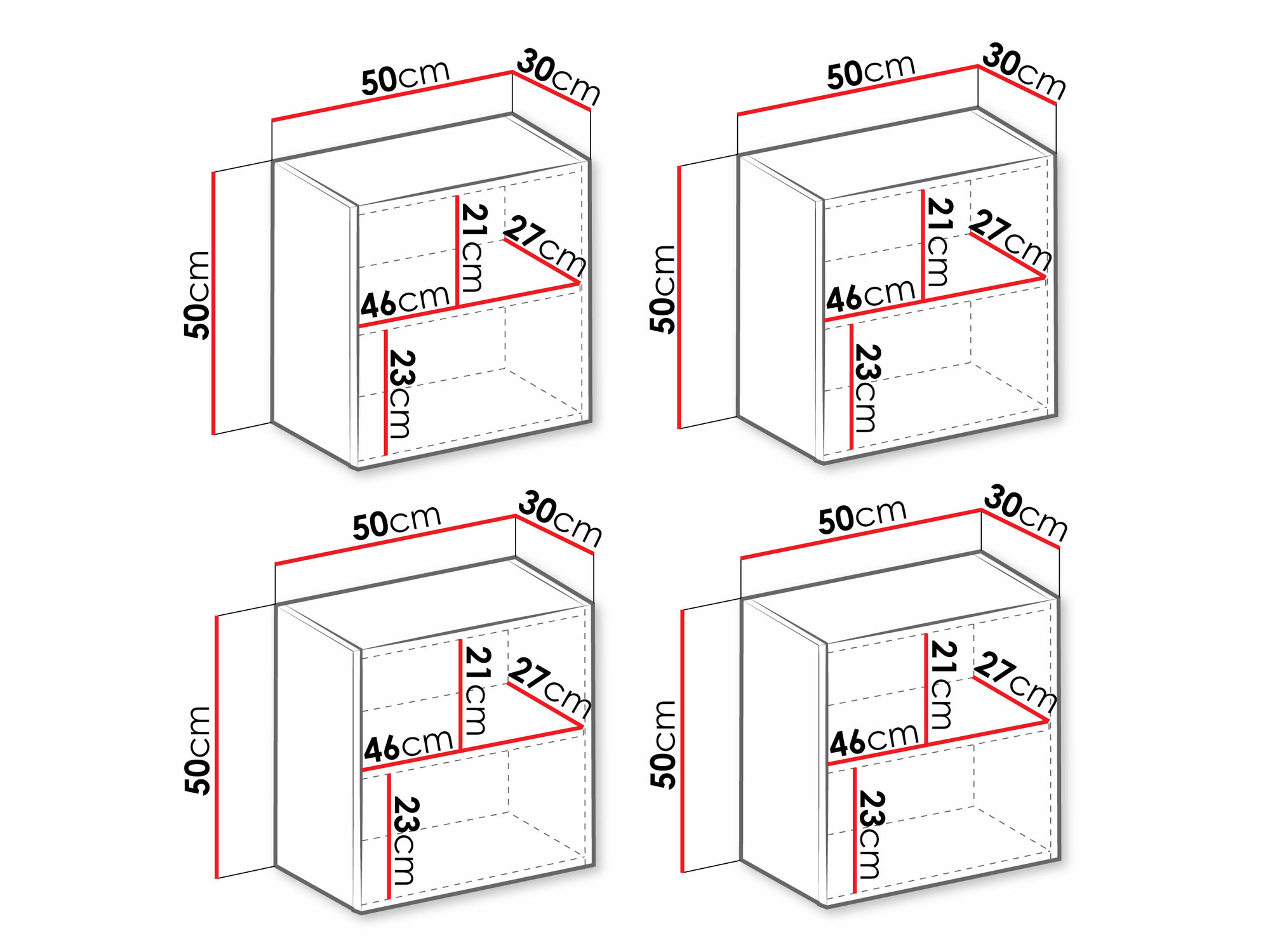 Schränke im Set Vilrin (Weiss + Weiss glänzend)