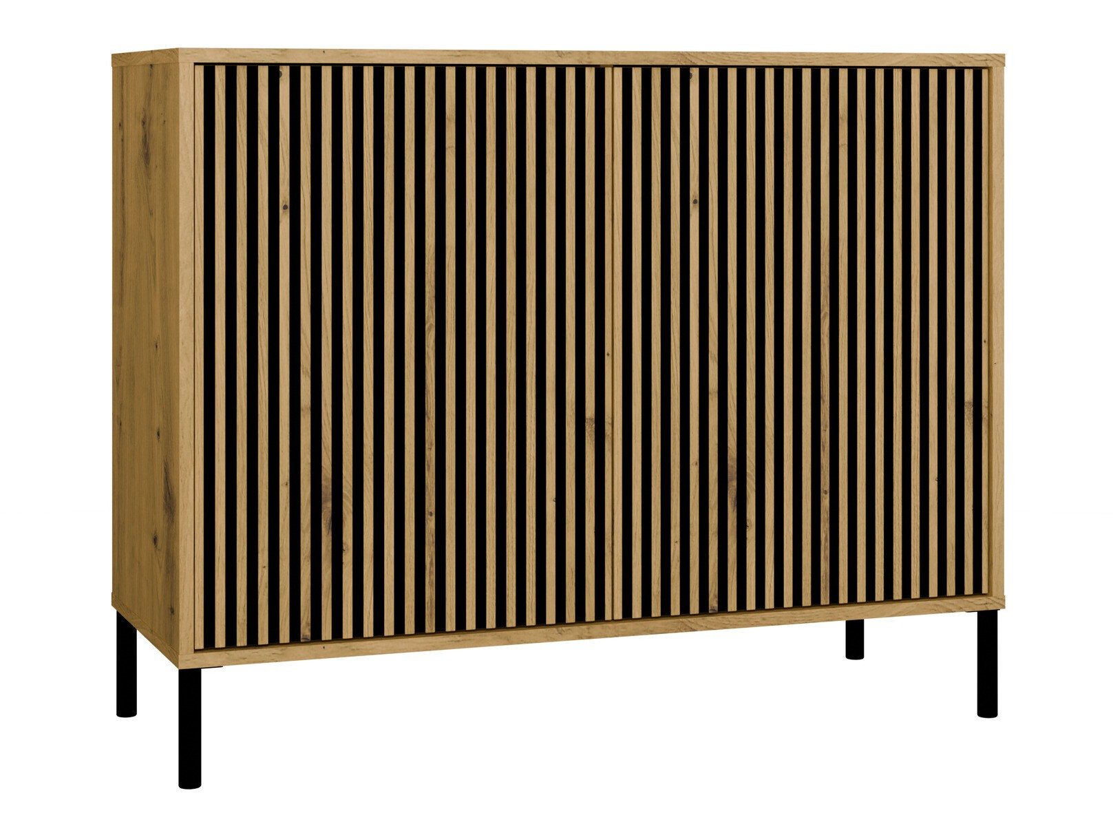 Sideboard Orlsone 108 (Schwarz + Artisan Eichenholzoptik)