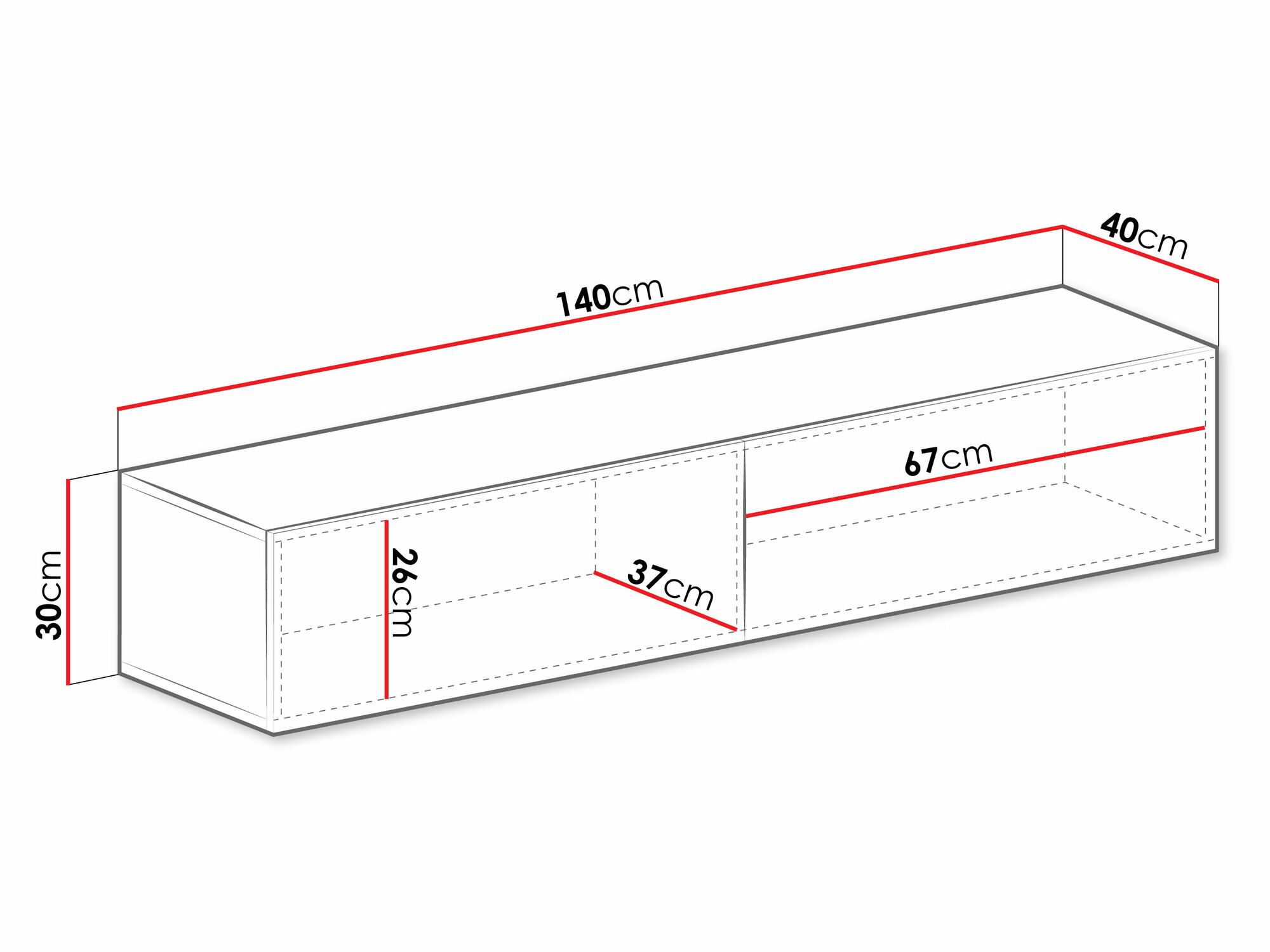 TV-Möbel Vilrin II (Weiss + Weiss glänzend)