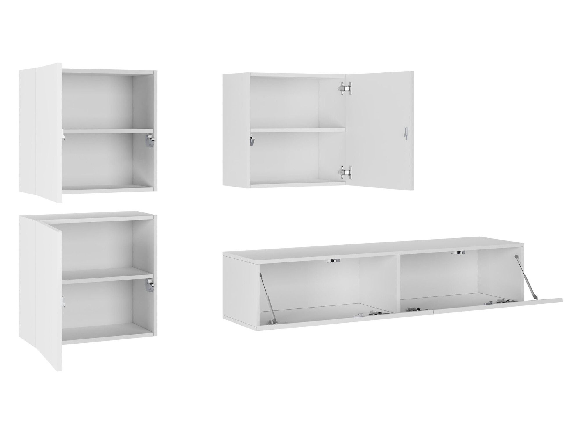 Wohnzimmer-Set Vilrin IV (Weiss + Weiss glänzend)