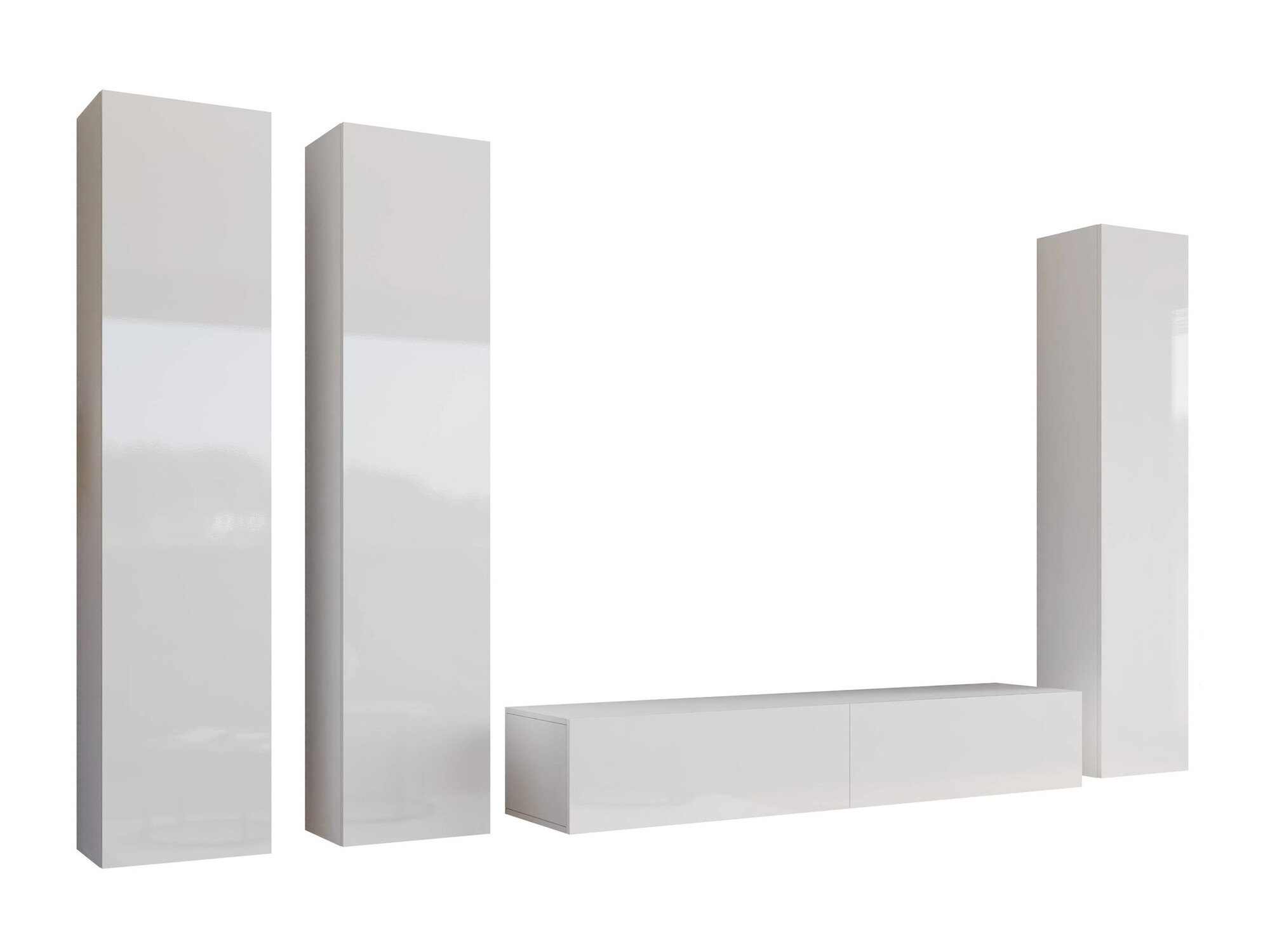 Wohnzimmer-Sets Venenou 100 (Weiss + Weiss glänzend)