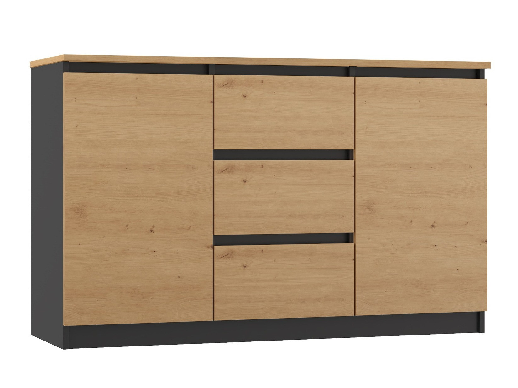 Kommoden Elbvelu 112 (Artisan Eichenholzoptik + Anthrazit)
